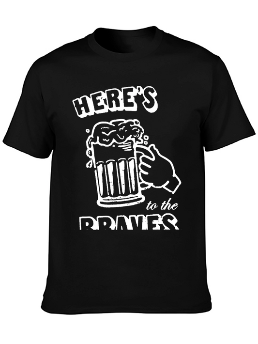 Camiseta Negra con Diseño Cervecero A los Valientes