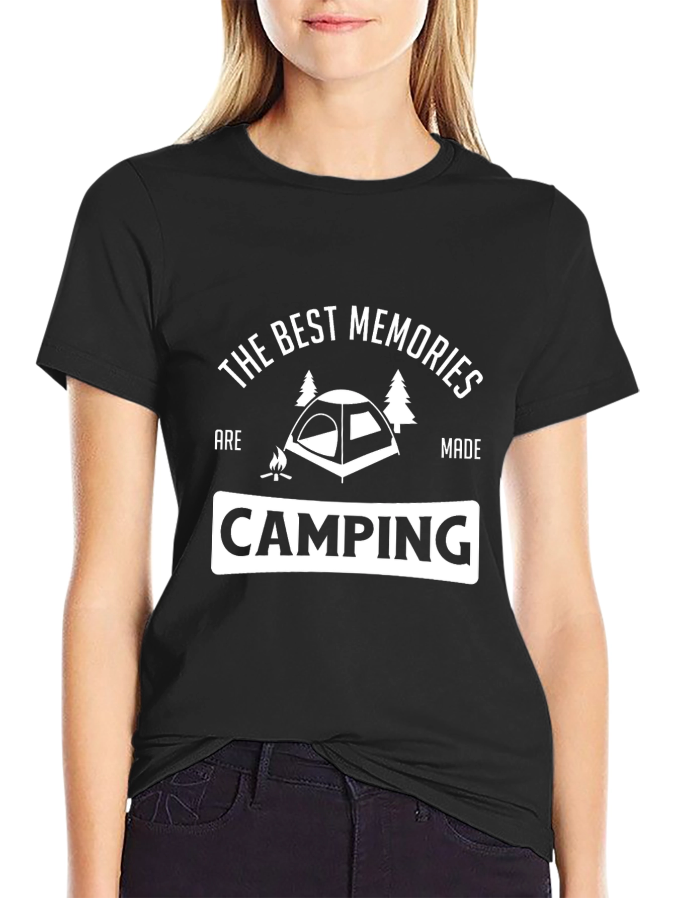 Camiseta Negra Camping: Los Mejores Recuerdos