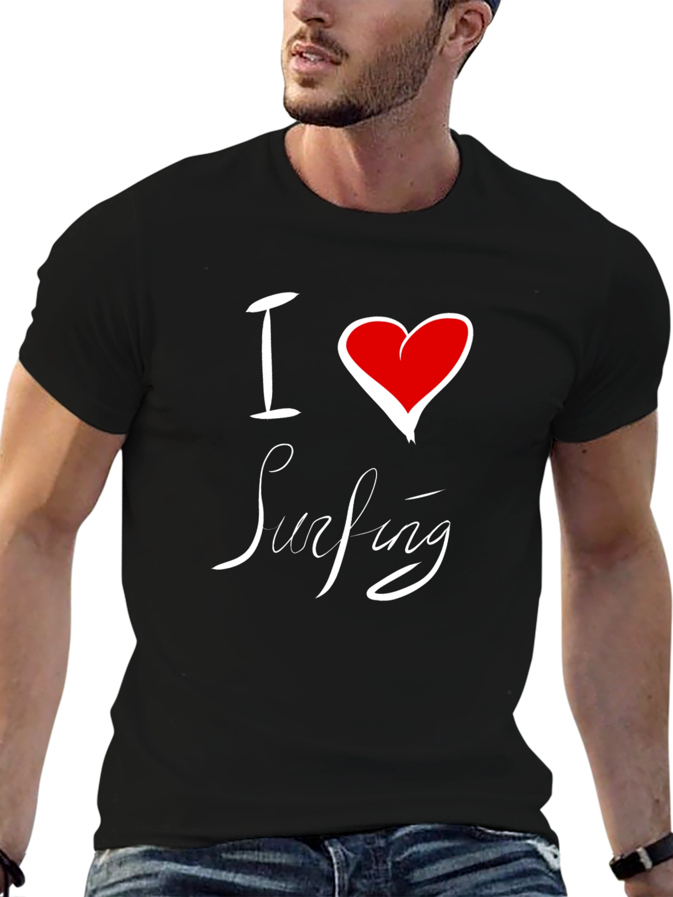 Camiseta Negra I Love Surfing