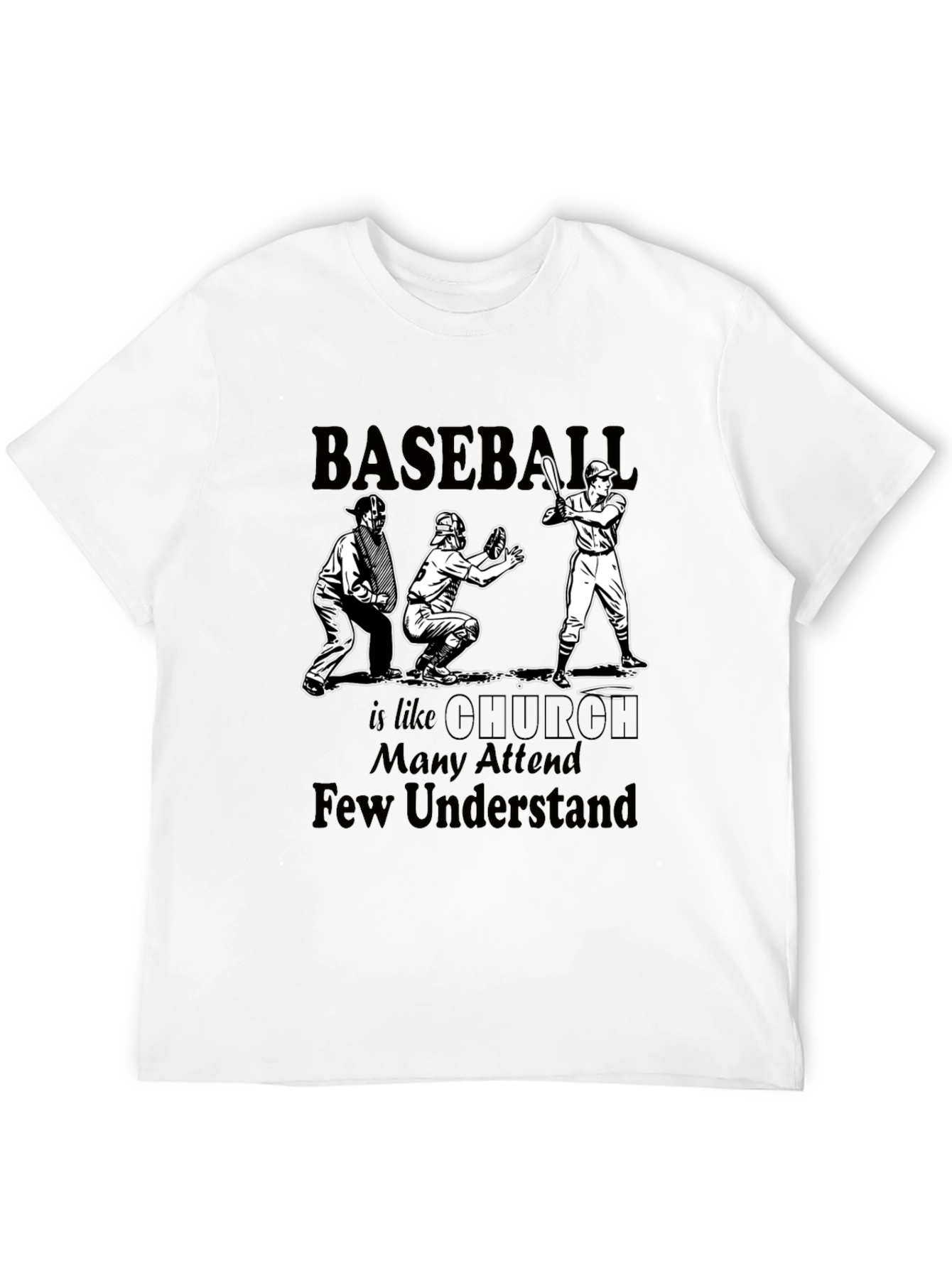 Camiseta Negra Baseball is Like Church