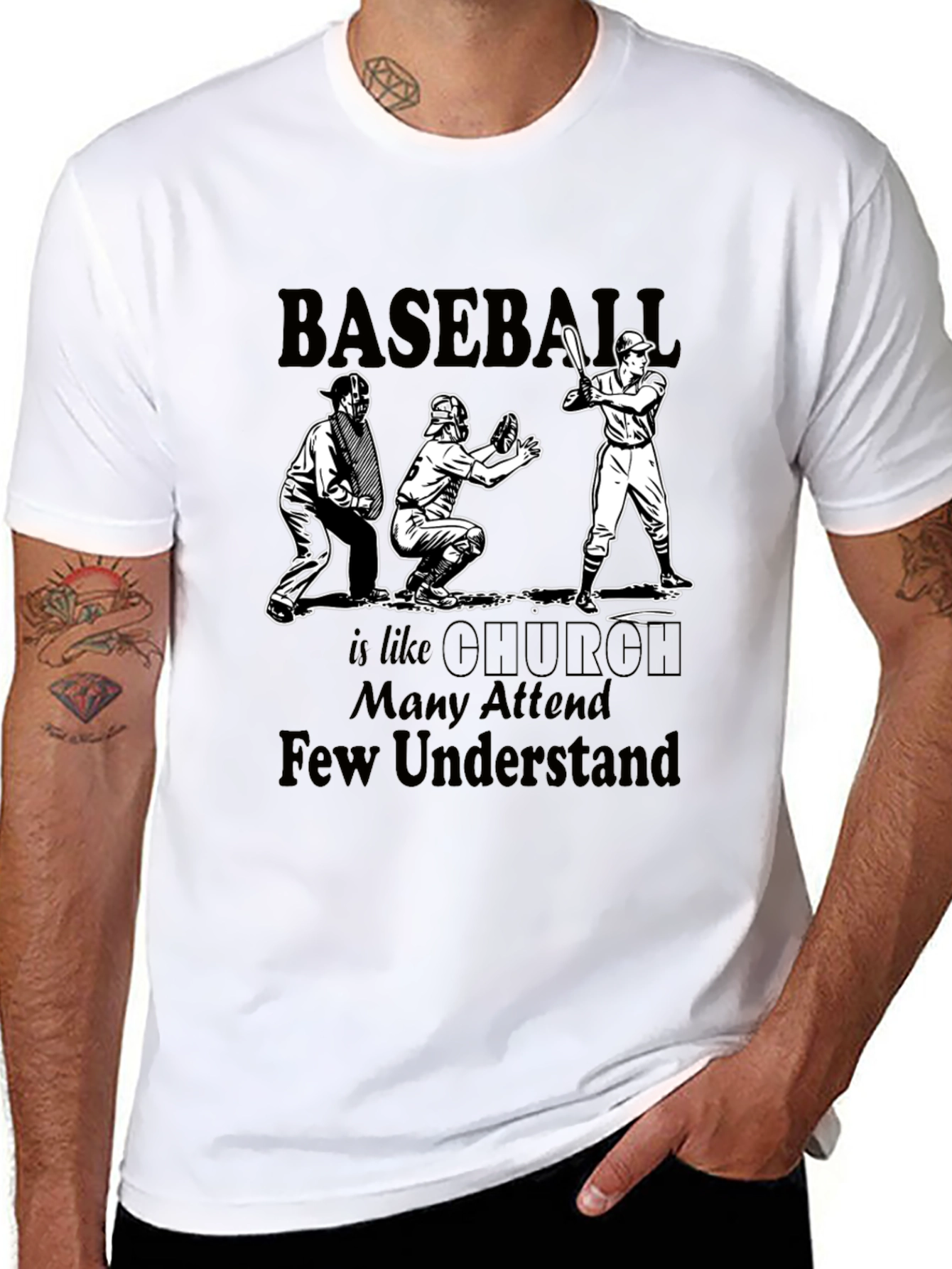 Camiseta Negra Baseball is Like Church