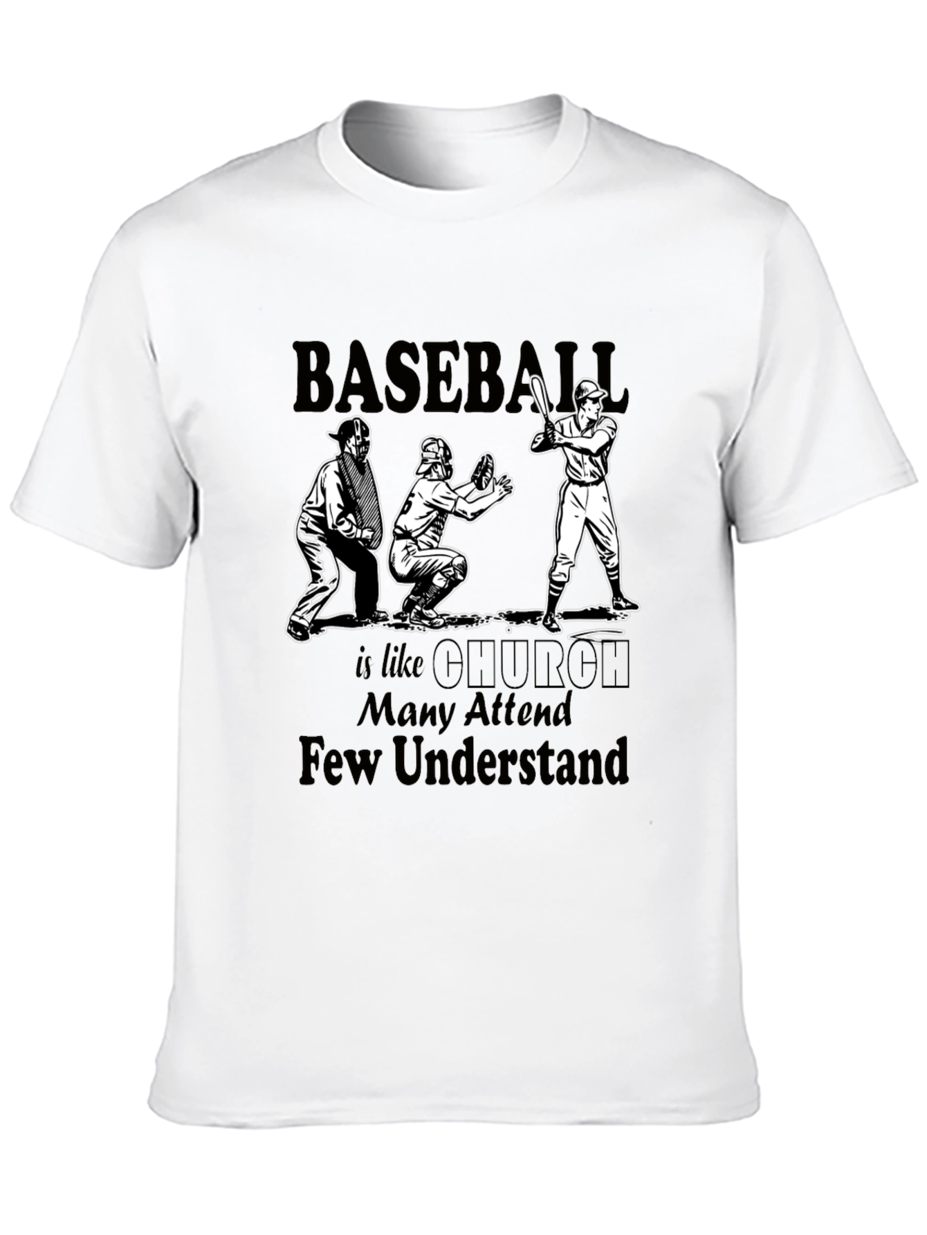 Camiseta Negra Baseball is Like Church