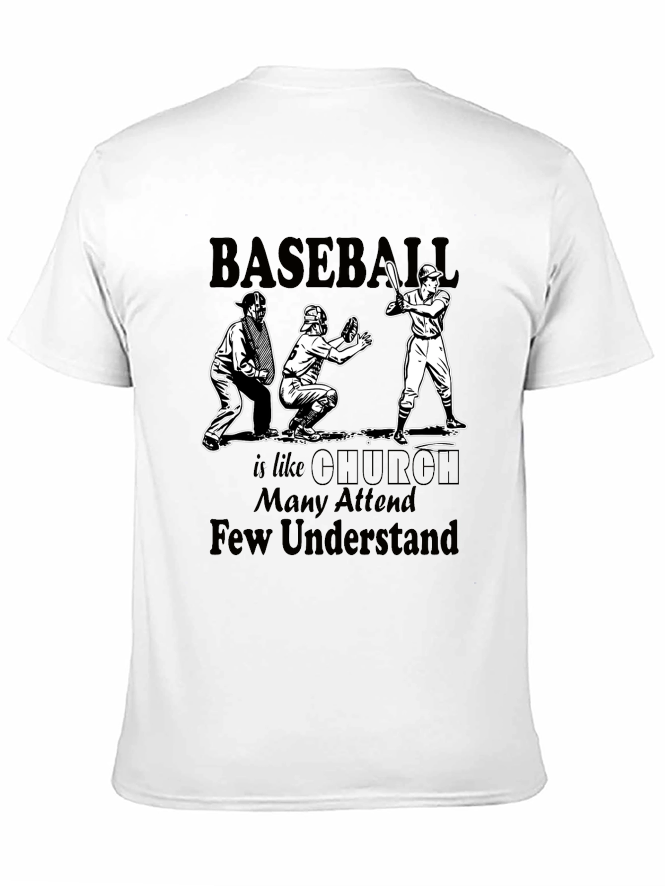 Camiseta Negra Baseball is Like Church