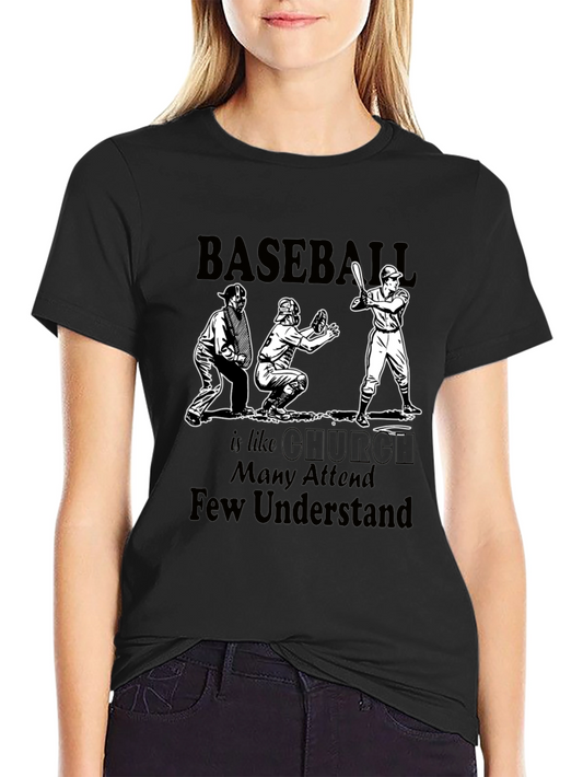 Camiseta Negra Baseball is Like Church