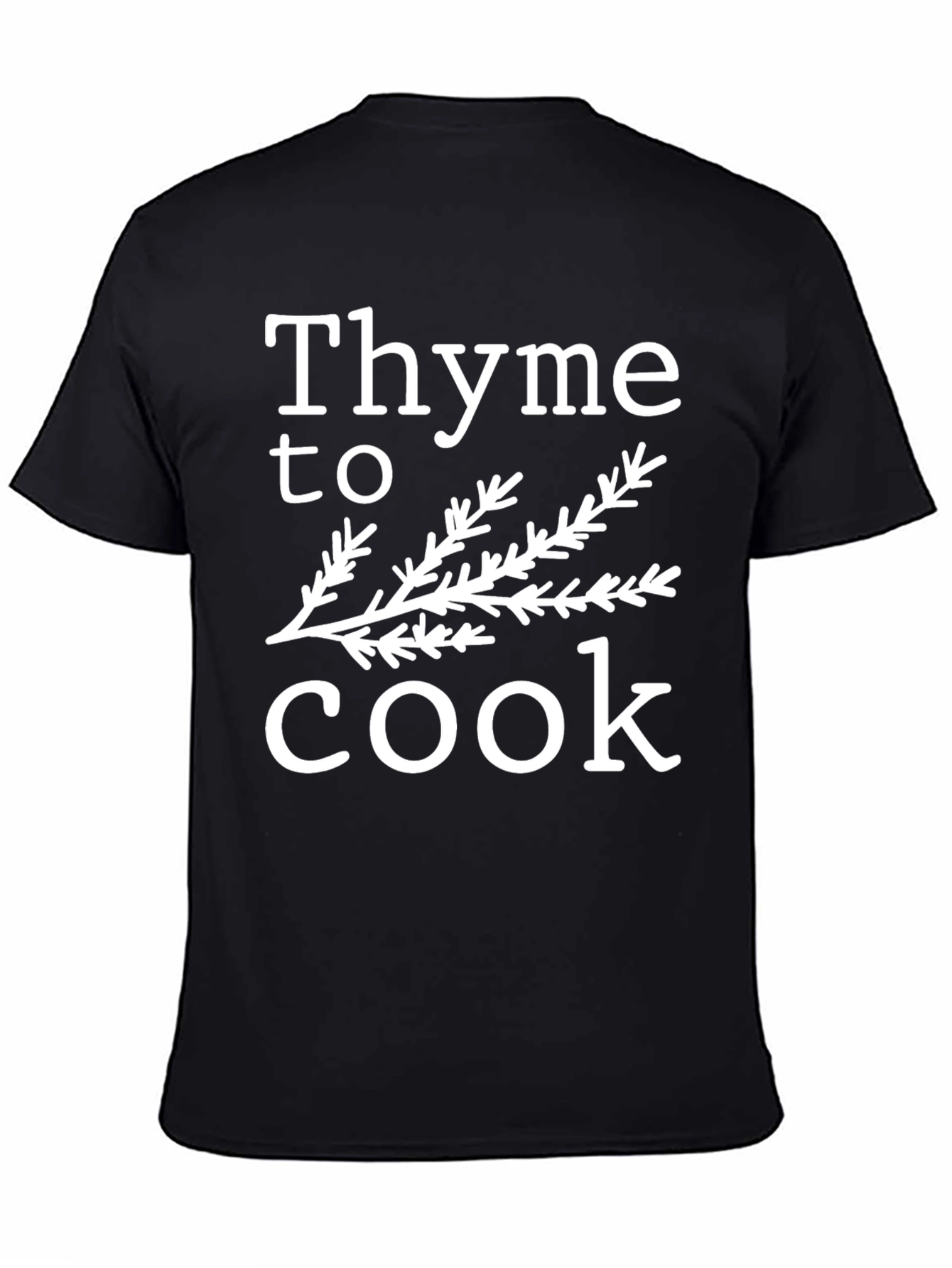 Camiseta Negra Es Hora de Cocinar con Tomillo