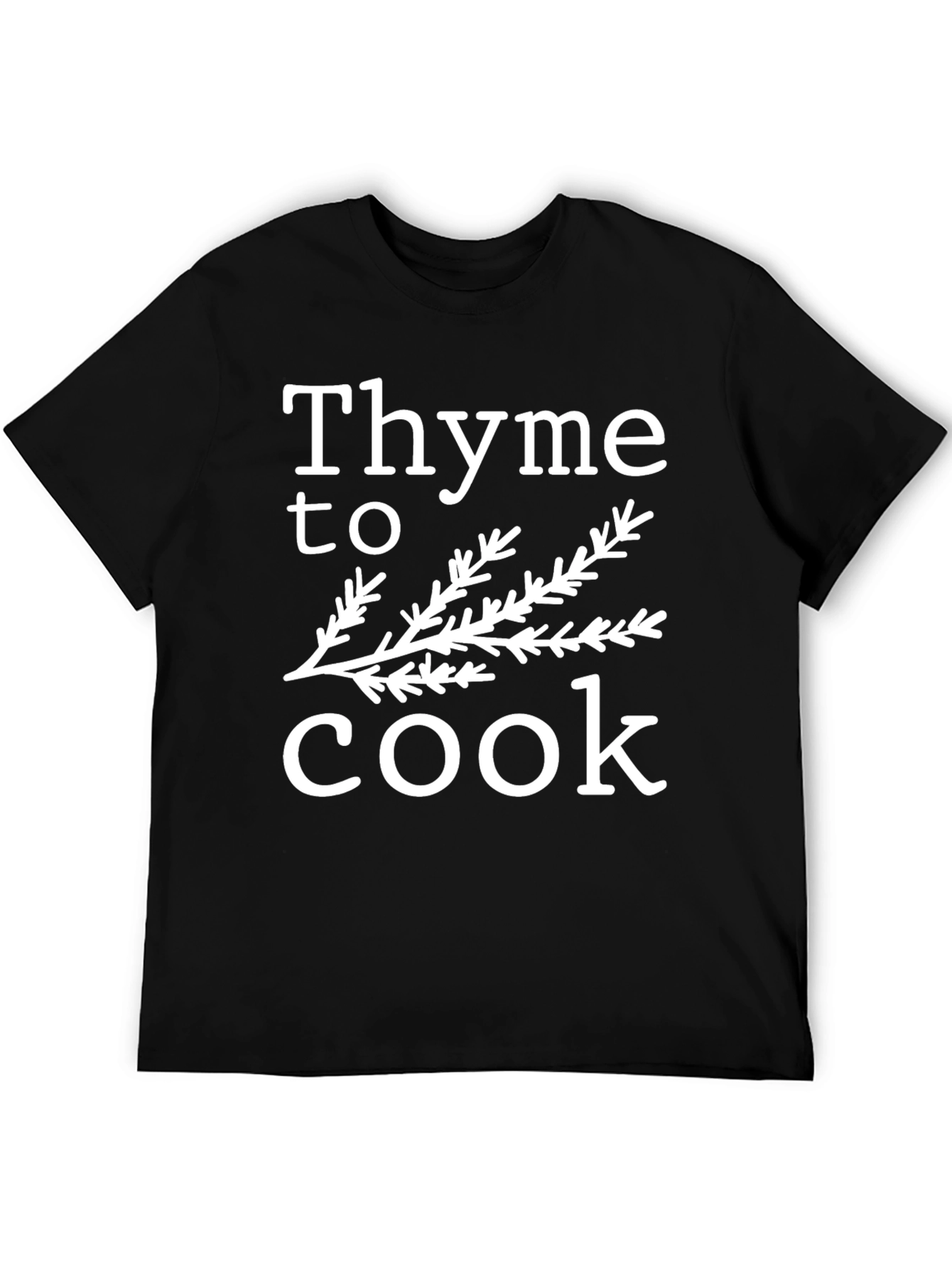 Camiseta Negra Es Hora de Cocinar con Tomillo