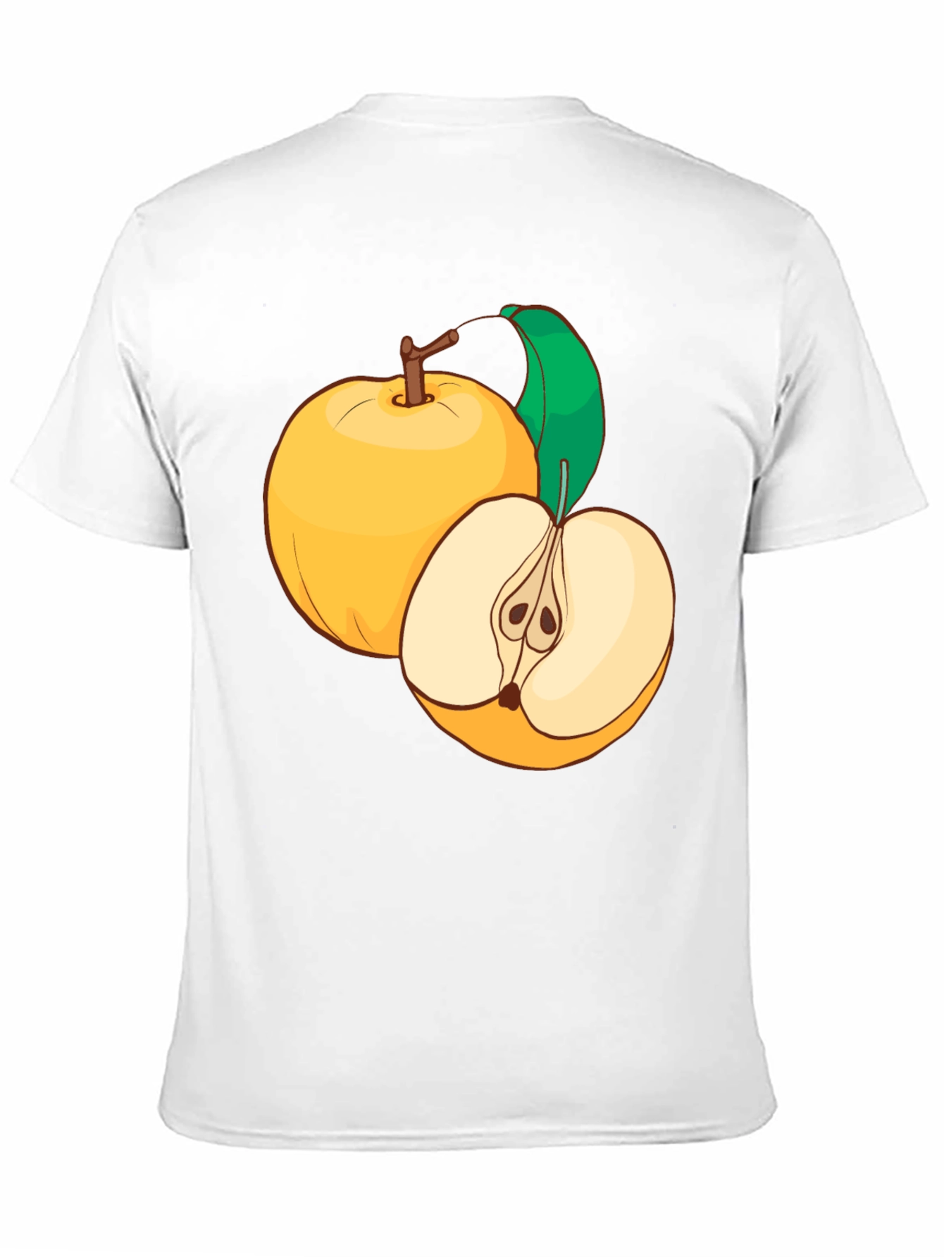 Camiseta Negra con Diseño de Manzanas