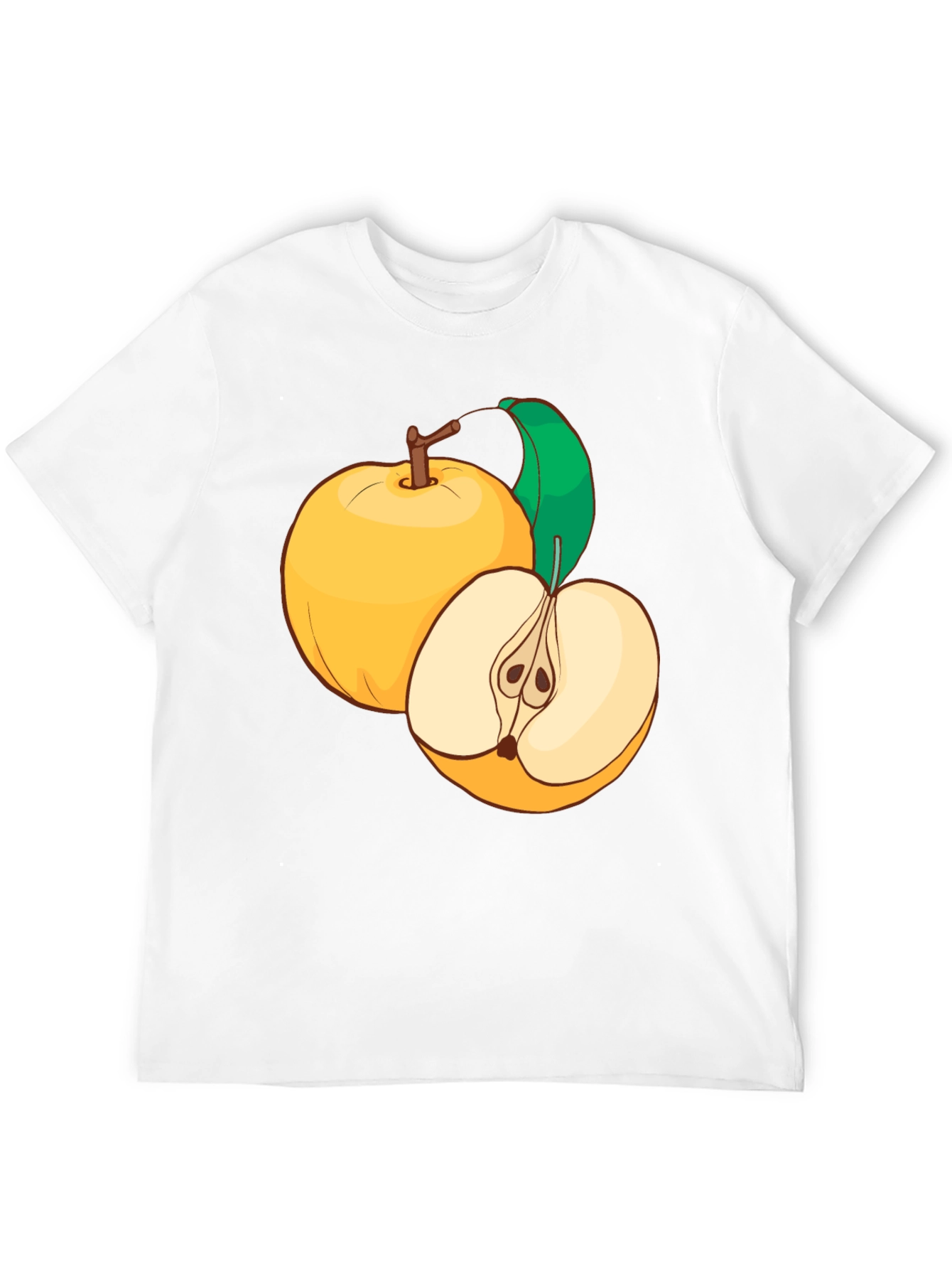 Camiseta Negra con Diseño de Manzanas