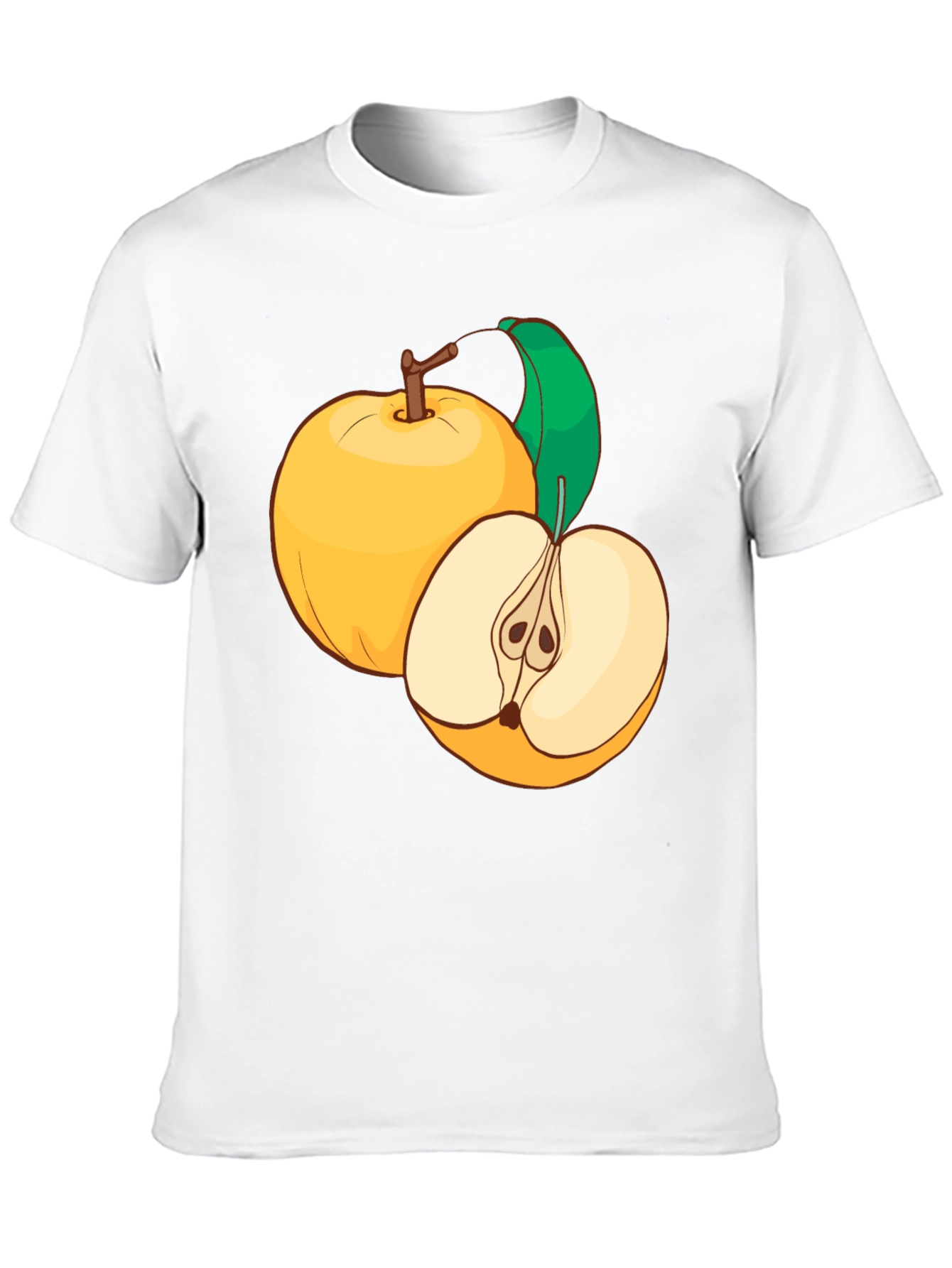 Camiseta Negra con Diseño de Manzanas