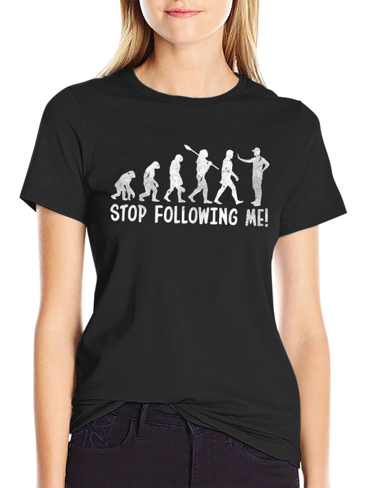 Camiseta Negra Evolución: ¡Deja de Seguirme!