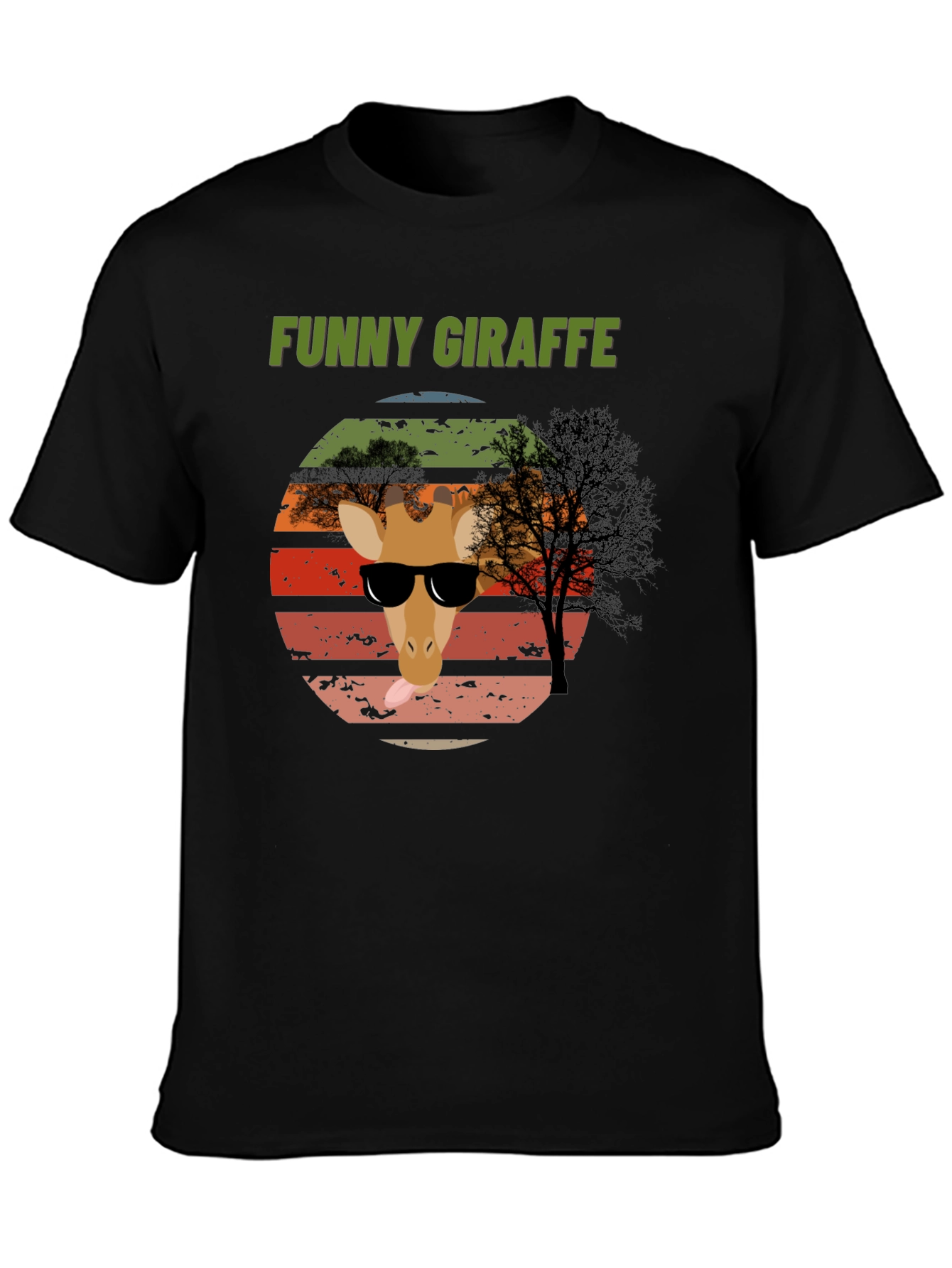 Camiseta Gráfica Jirafa Divertida para Hombre