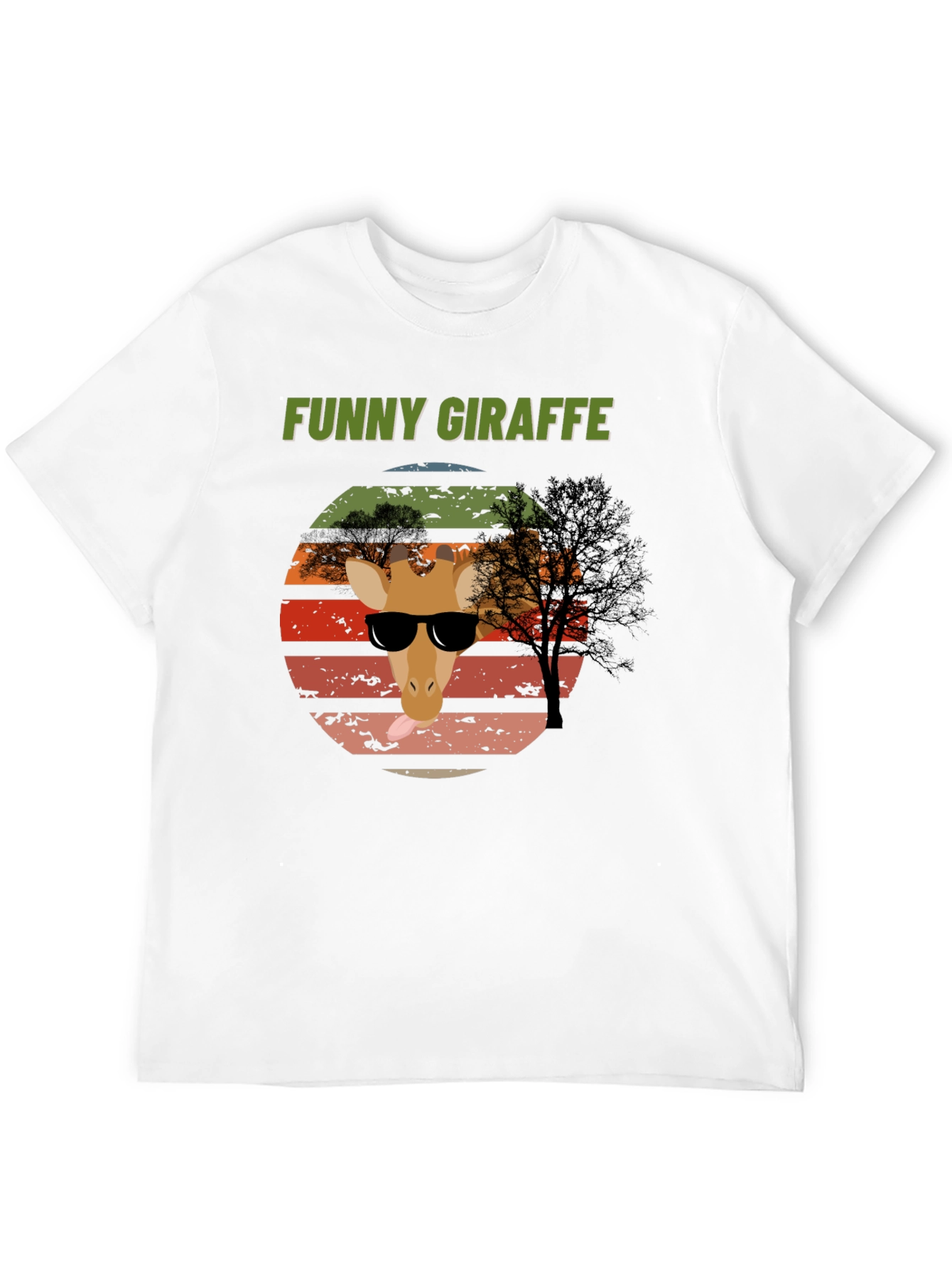 Camiseta Gráfica Jirafa Divertida para Hombre