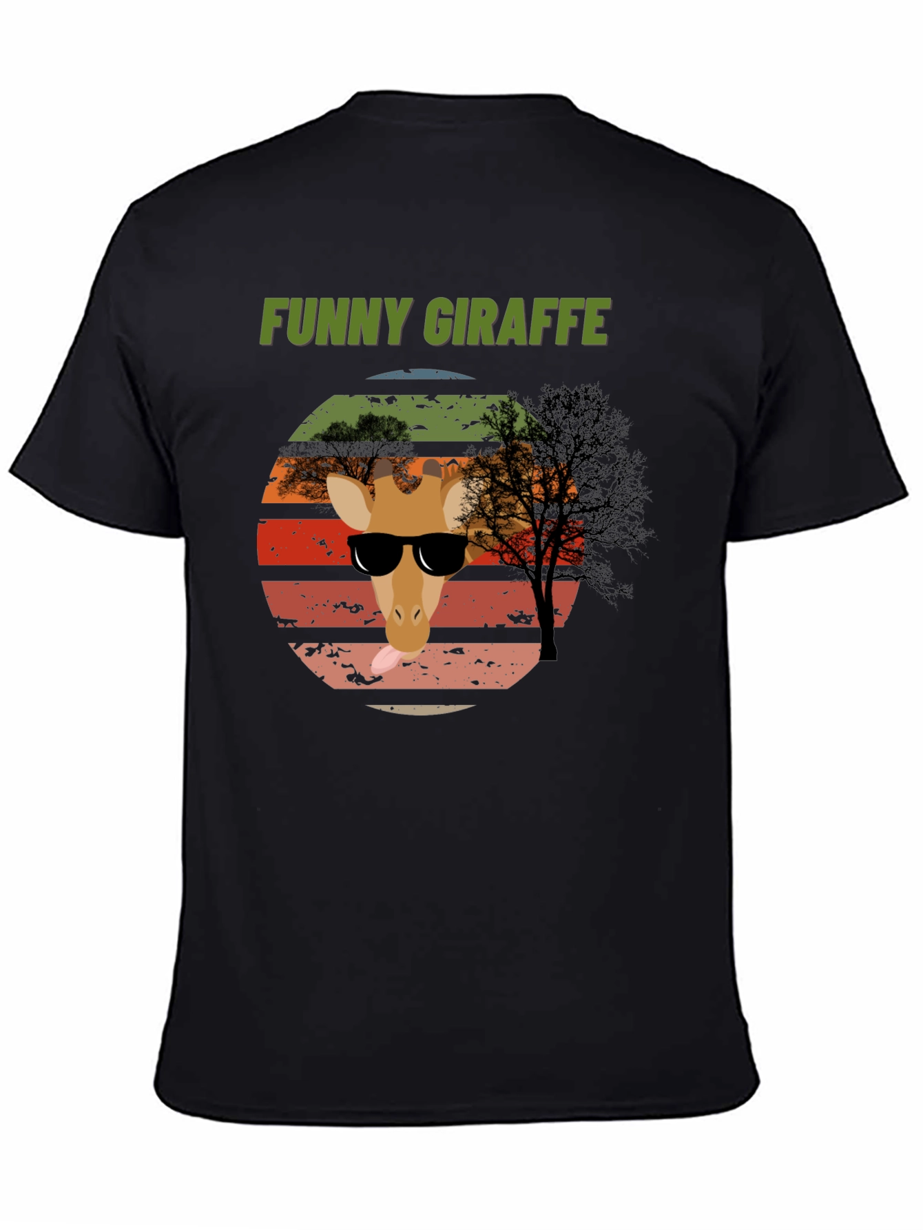 Camiseta Gráfica Jirafa Divertida para Hombre