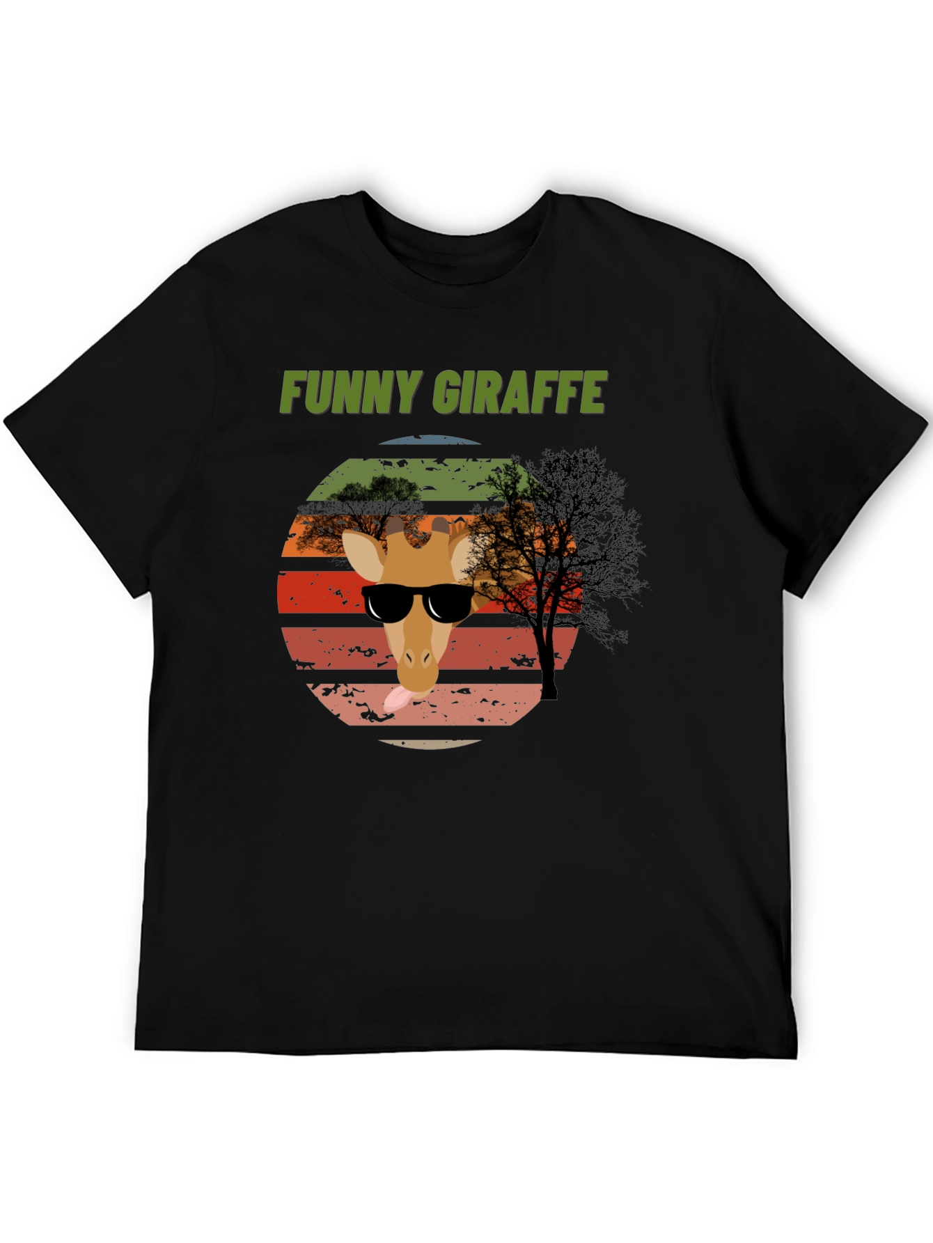 Camiseta Gráfica Jirafa Divertida para Hombre