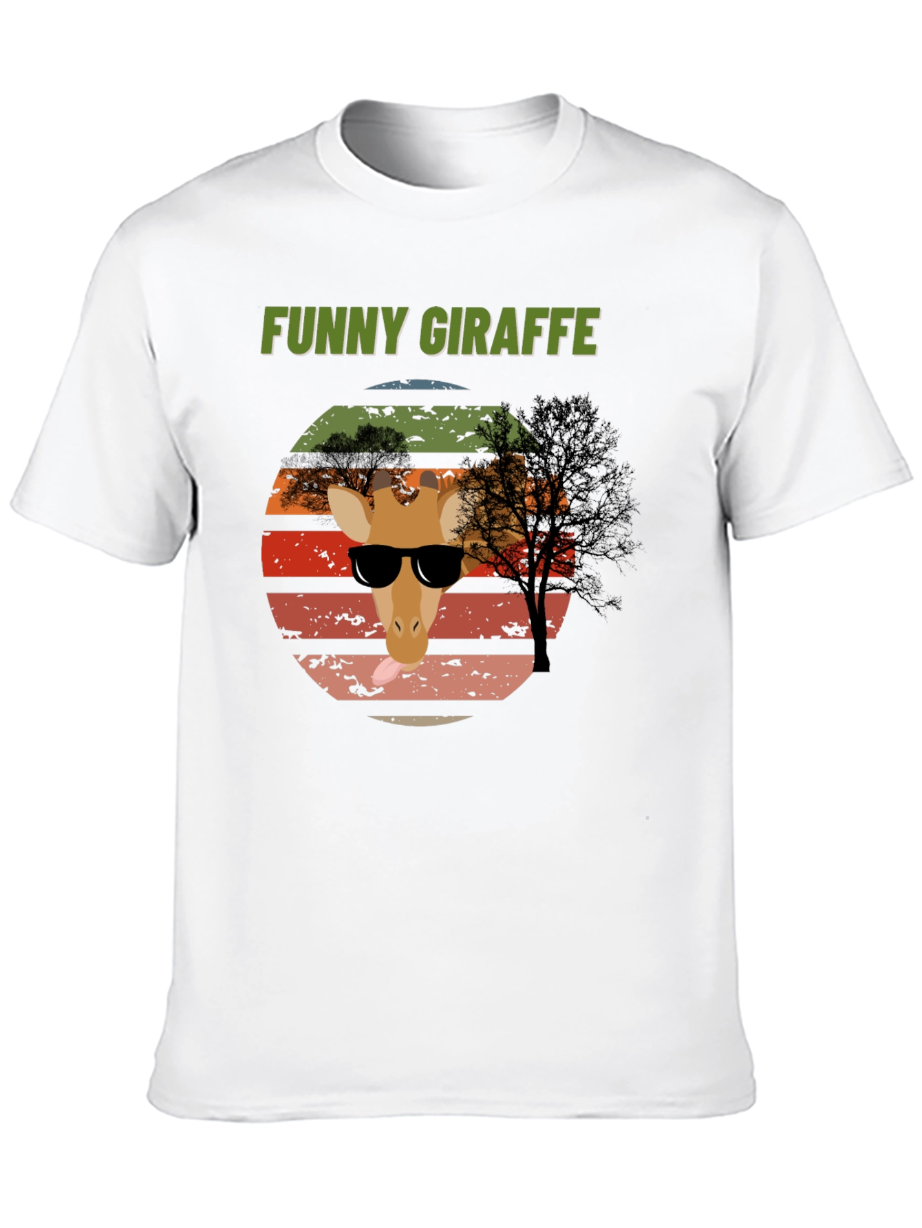 Camiseta Gráfica Jirafa Divertida para Hombre