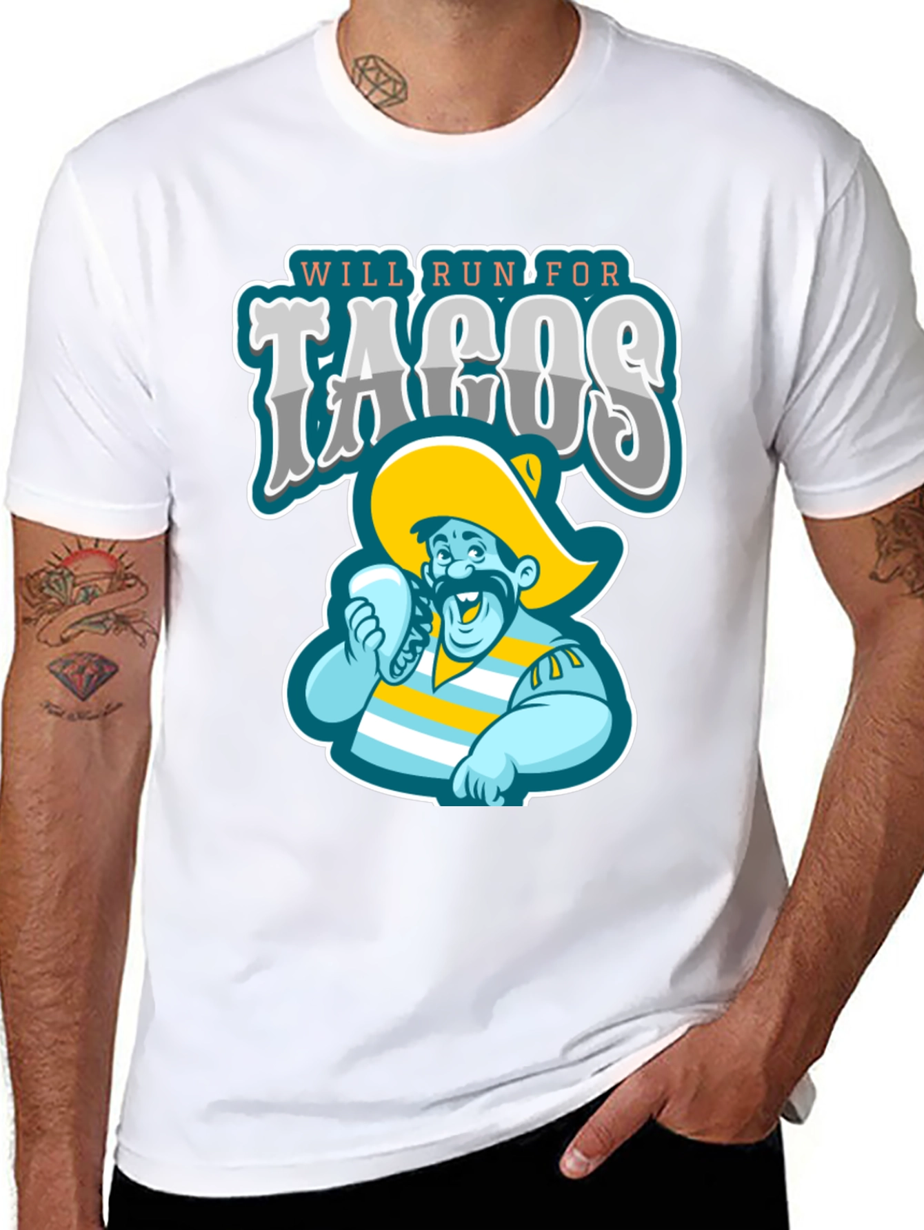 Camiseta Negra: Correré por Tacos