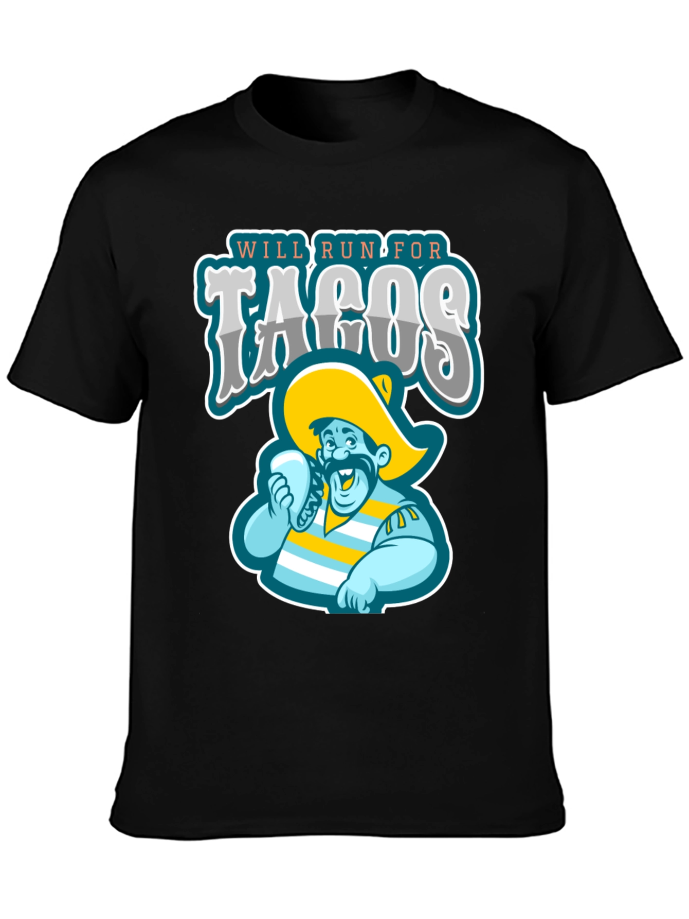 Camiseta Negra: Correré por Tacos