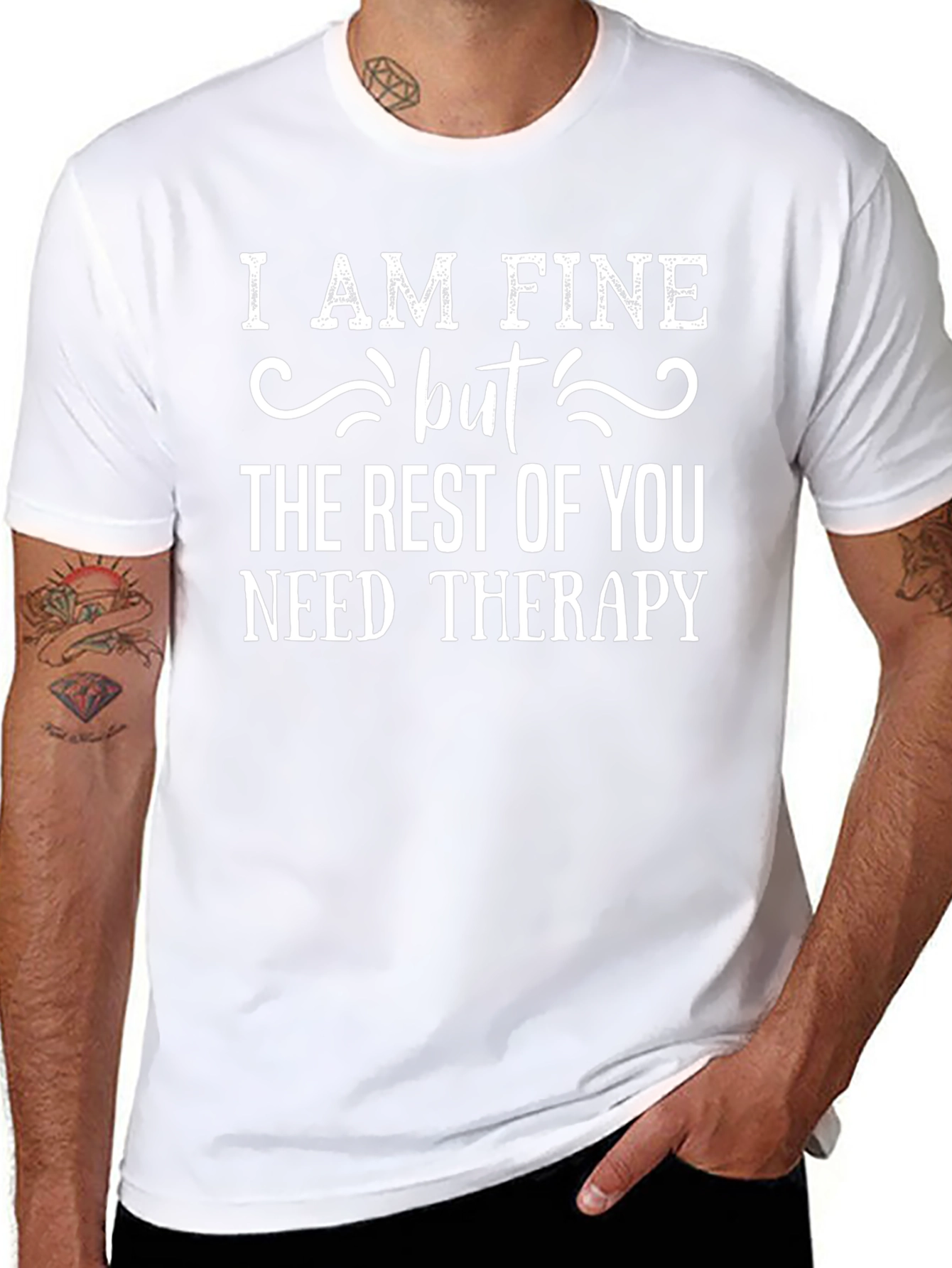 Camiseta Negra: Estoy Bien Pero Necesitan Terapia