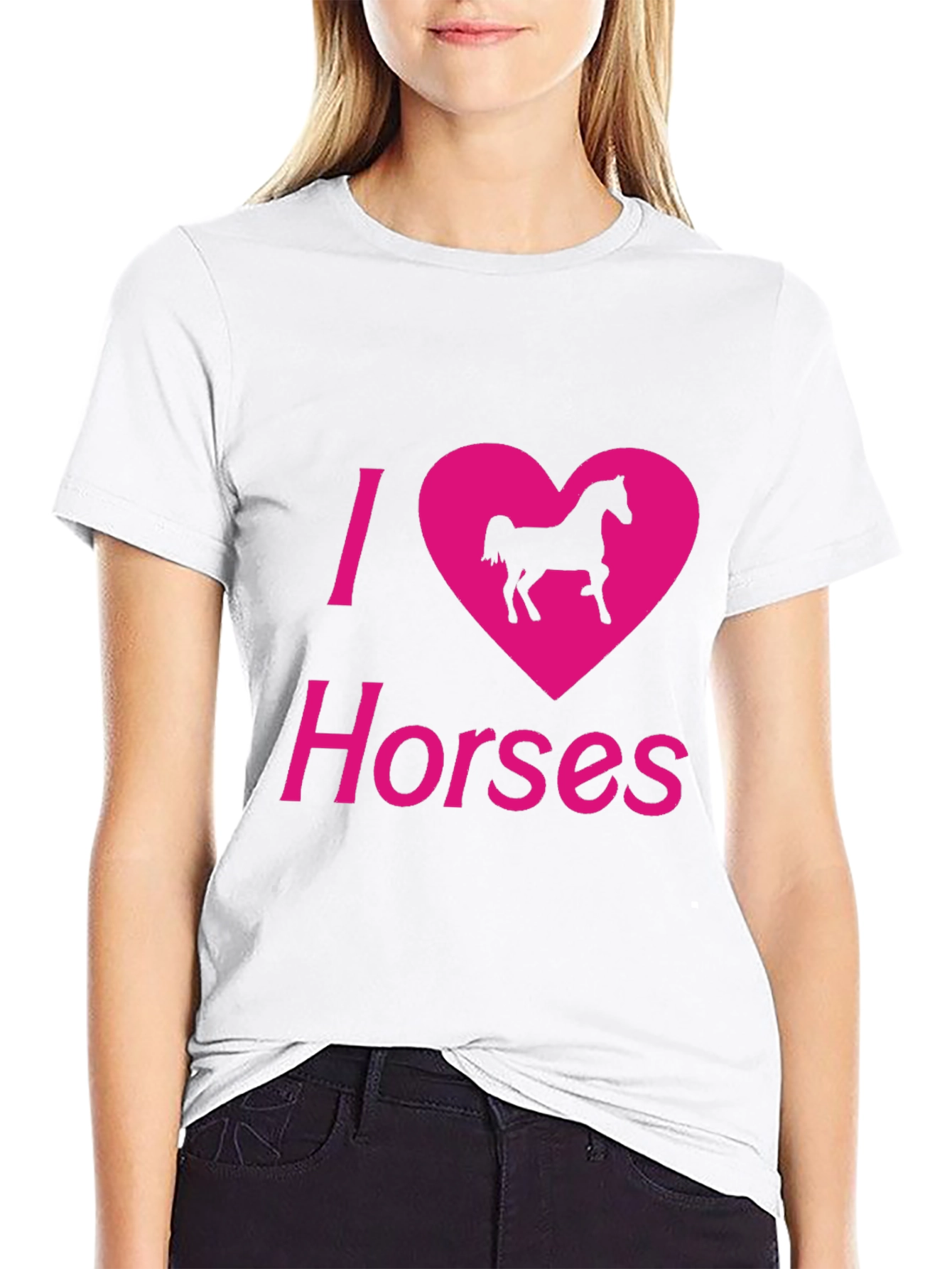 Camiseta Negra Amo los caballos