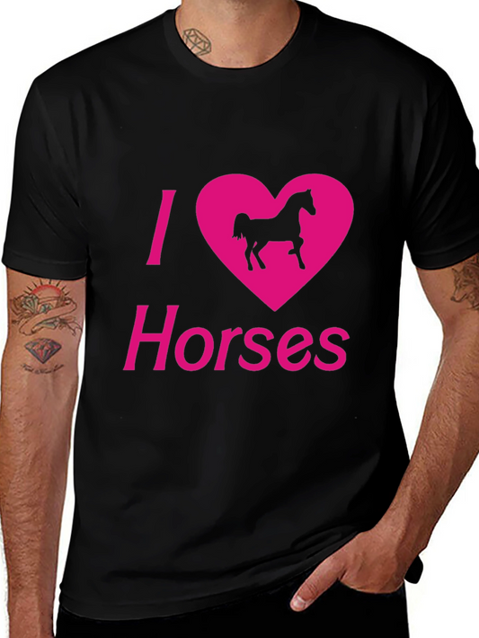 Camiseta Negra Amo los caballos
