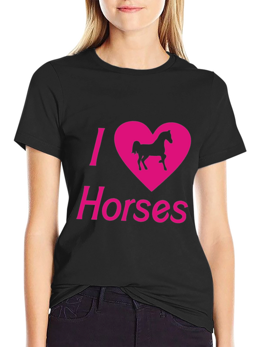 Camiseta Negra Amo los caballos