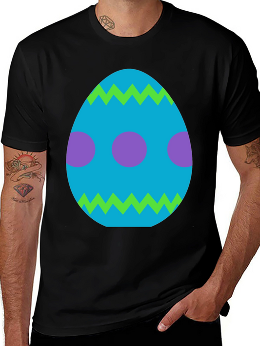Camiseta Negra con Diseño de Huevo de Pascua