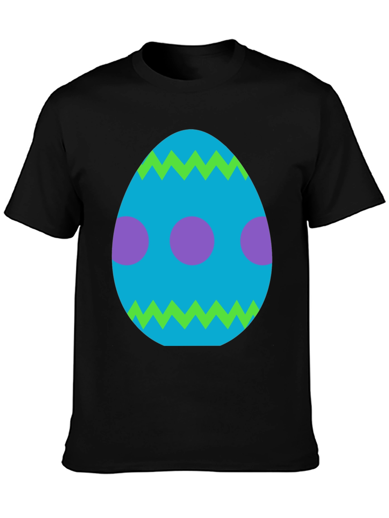 Camiseta Negra con Diseño de Huevo de Pascua