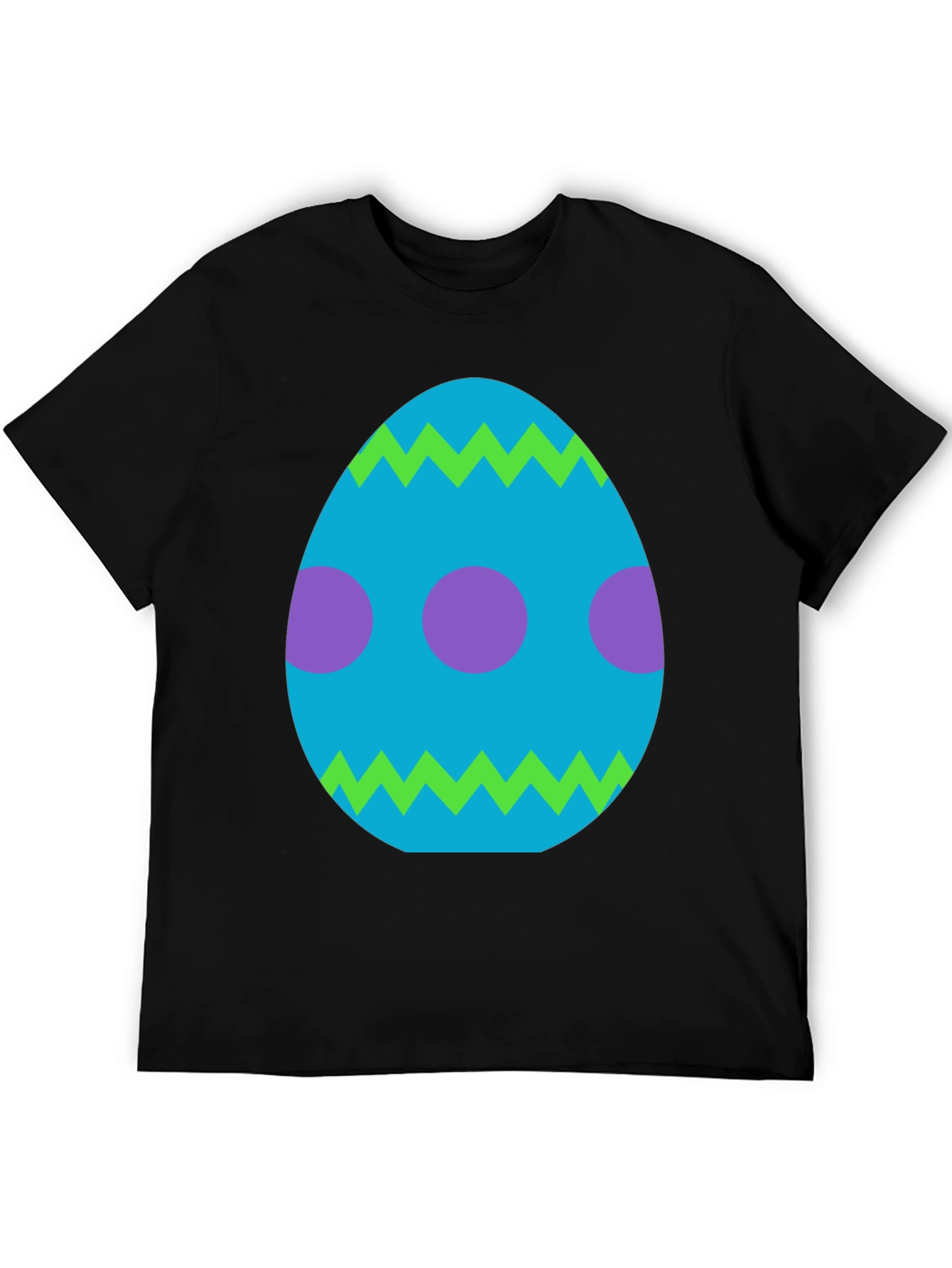 Camiseta Negra con Diseño de Huevo de Pascua