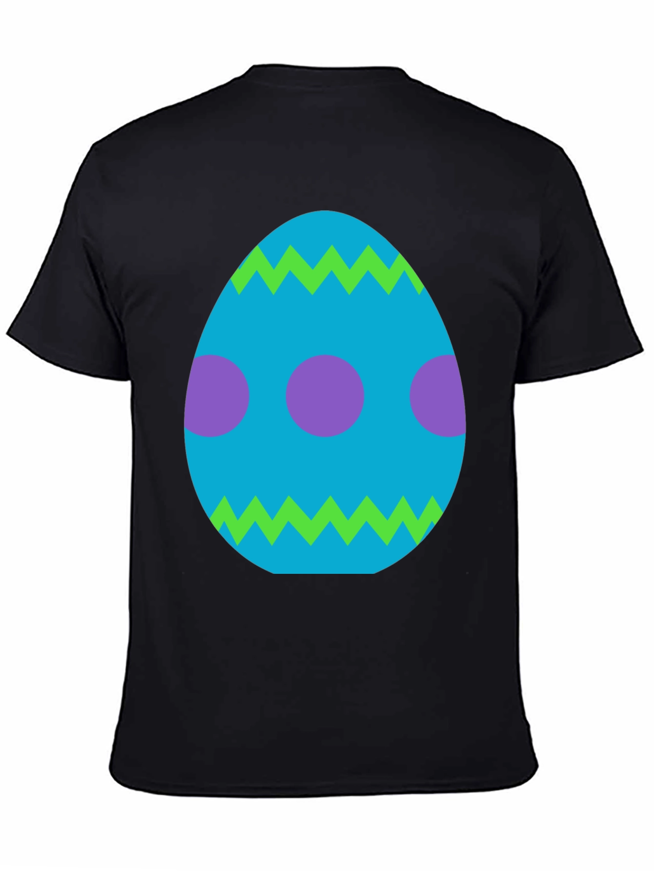 Camiseta Negra con Diseño de Huevo de Pascua