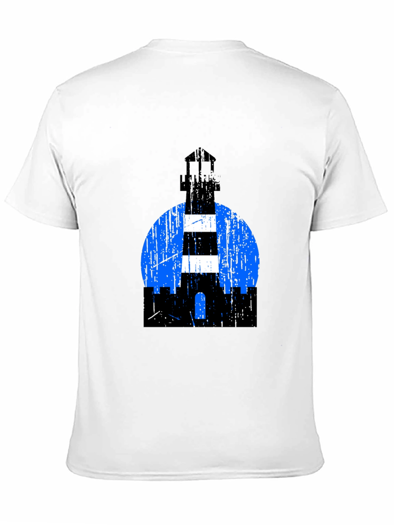 Camiseta Negra con Diseño de Faro Retro