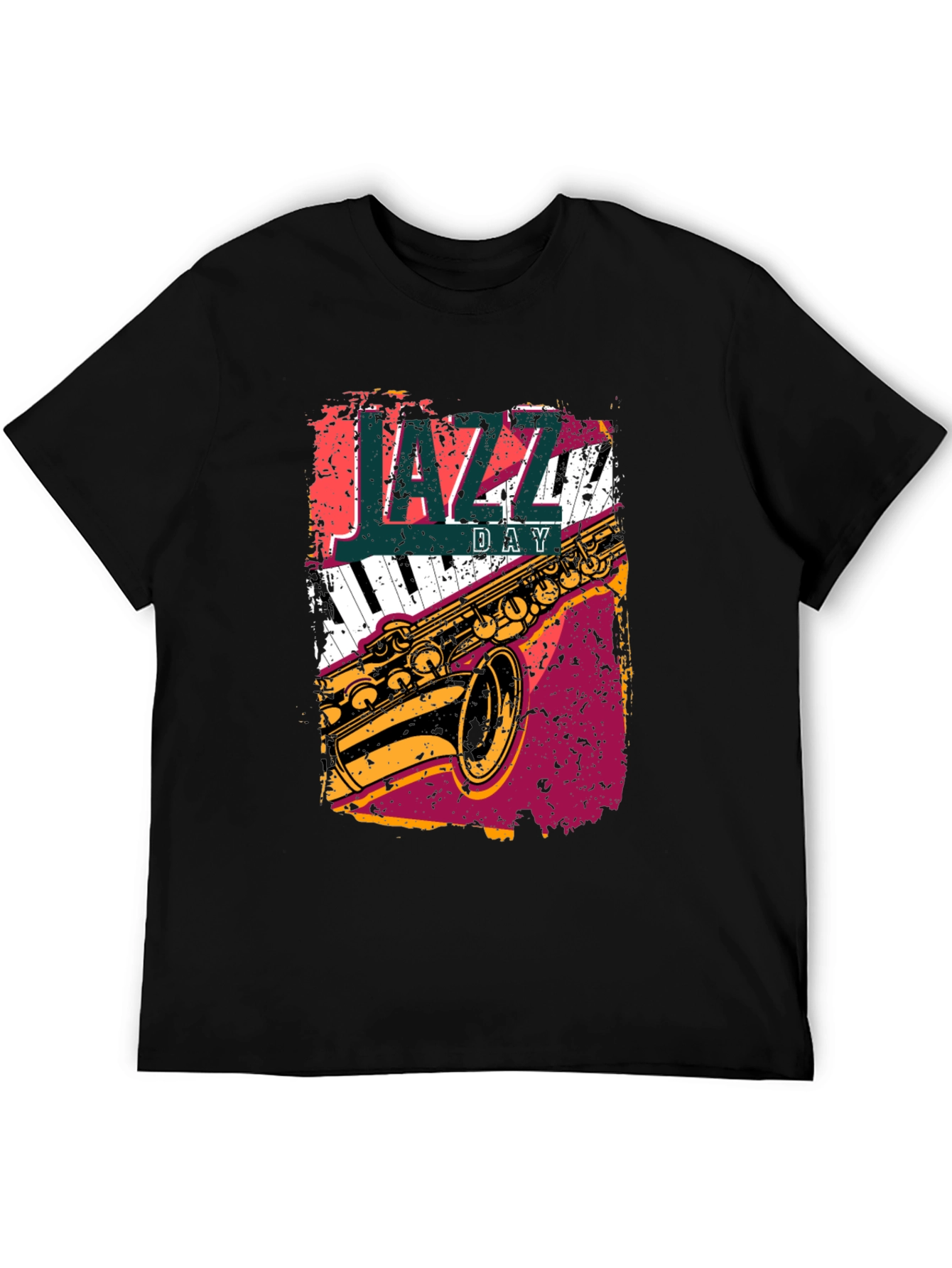 Camiseta Negra Día del Jazz - Diseño Musical Único
