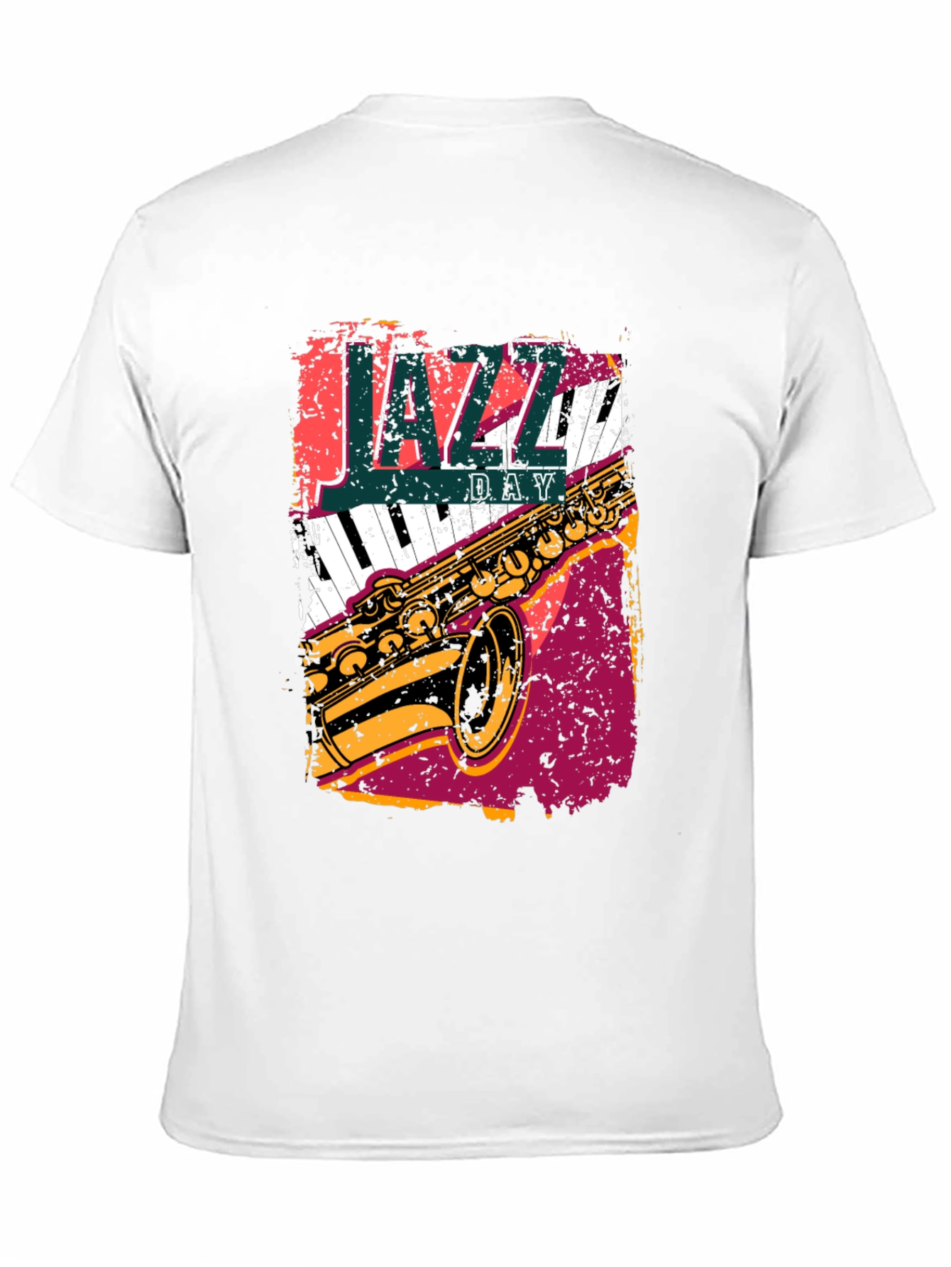 Camiseta Negra Día del Jazz - Diseño Musical Único