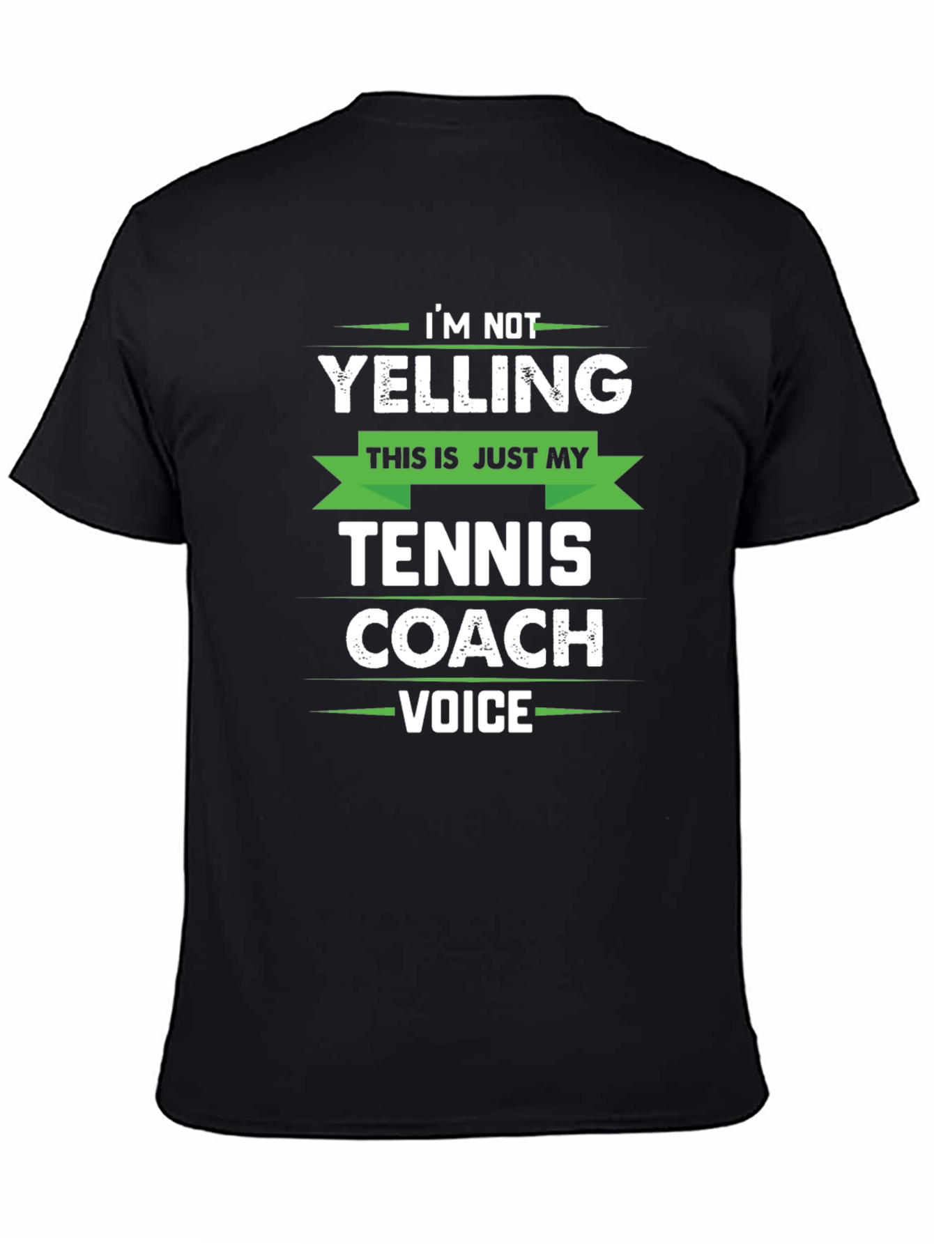 Camiseta Negra Entrenador de Tenis - Voz Fuerte