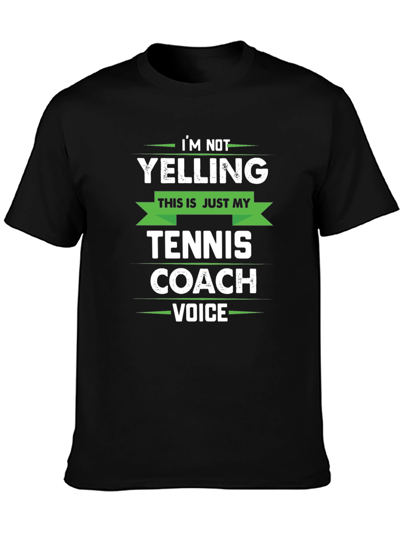 Camiseta Negra Entrenador de Tenis - Voz Fuerte