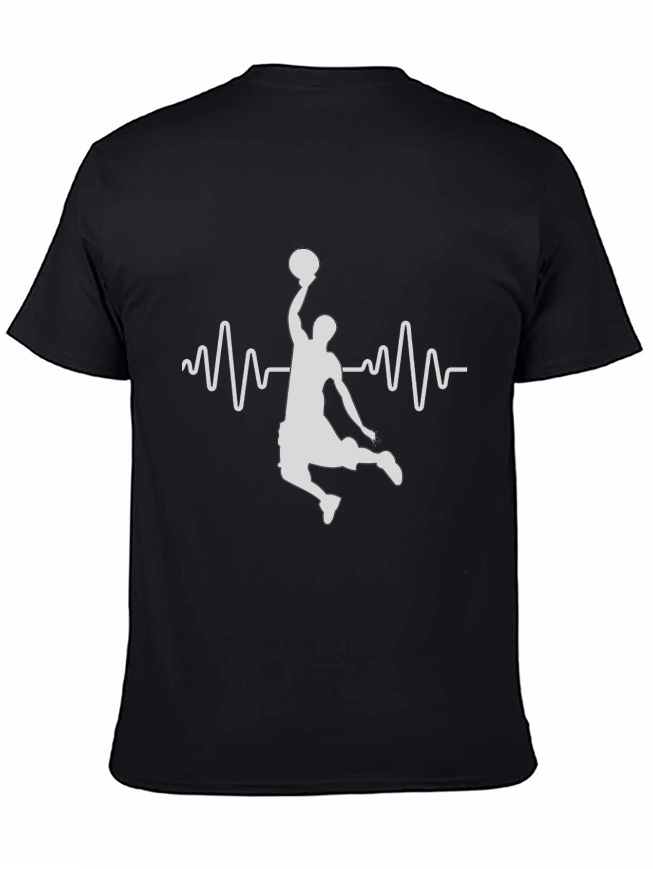Camiseta Negra Baloncesto Ritmo Cardíaco