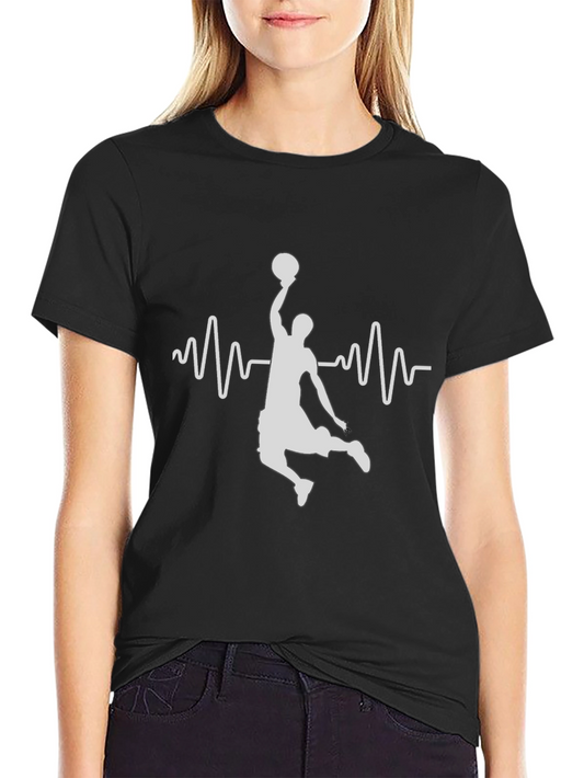Camiseta Negra Baloncesto Ritmo Cardíaco