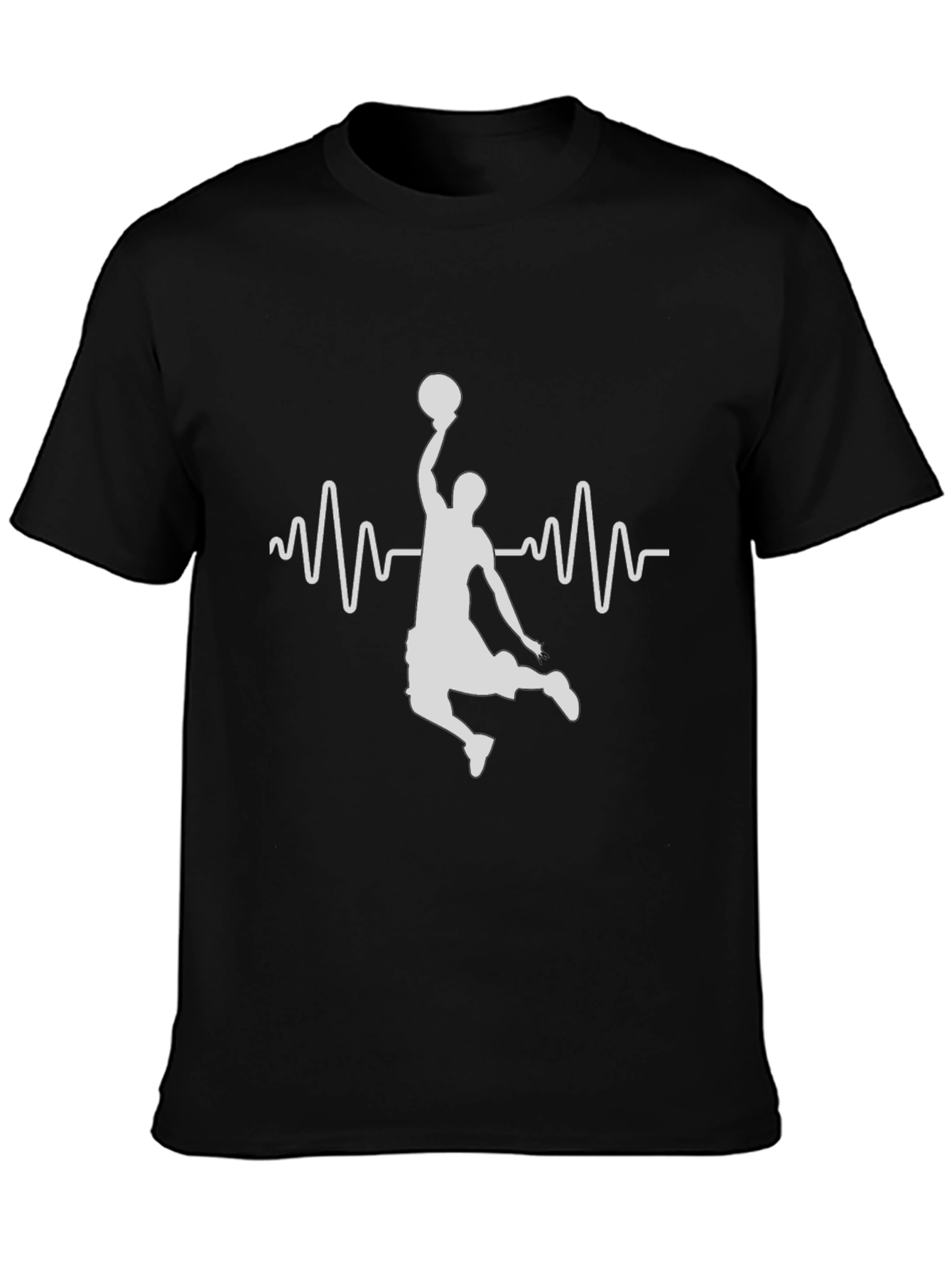 Camiseta Negra Baloncesto Ritmo Cardíaco
