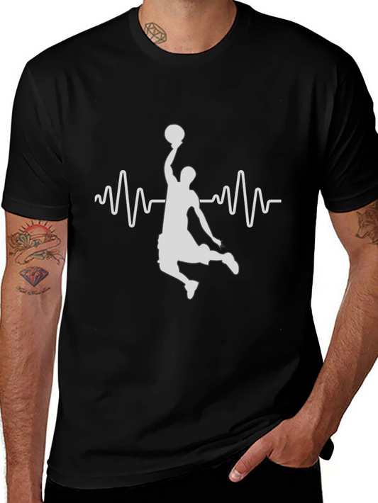 Camiseta Negra Baloncesto Ritmo Cardíaco