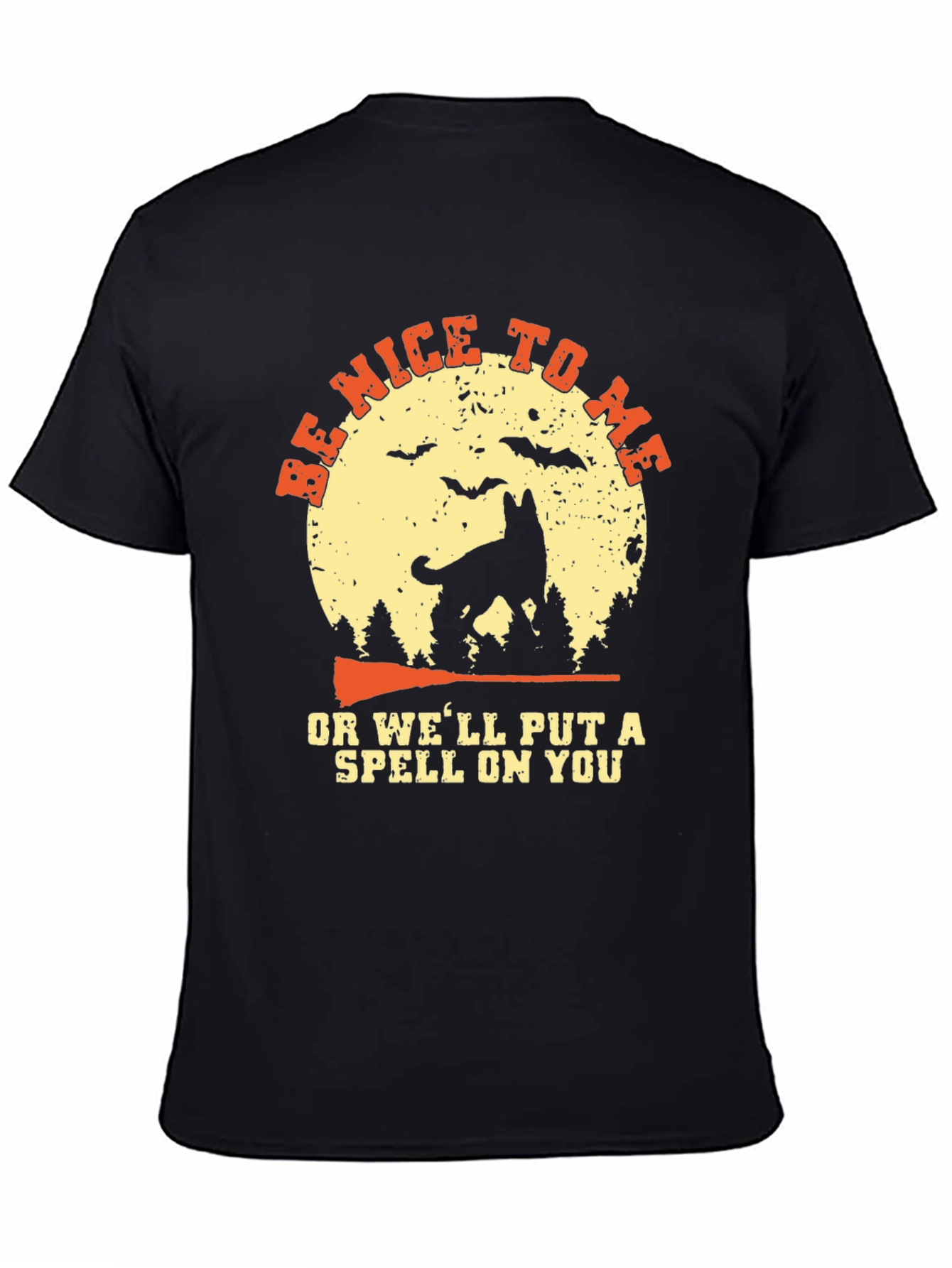 Camiseta Negra con Diseño de Halloween