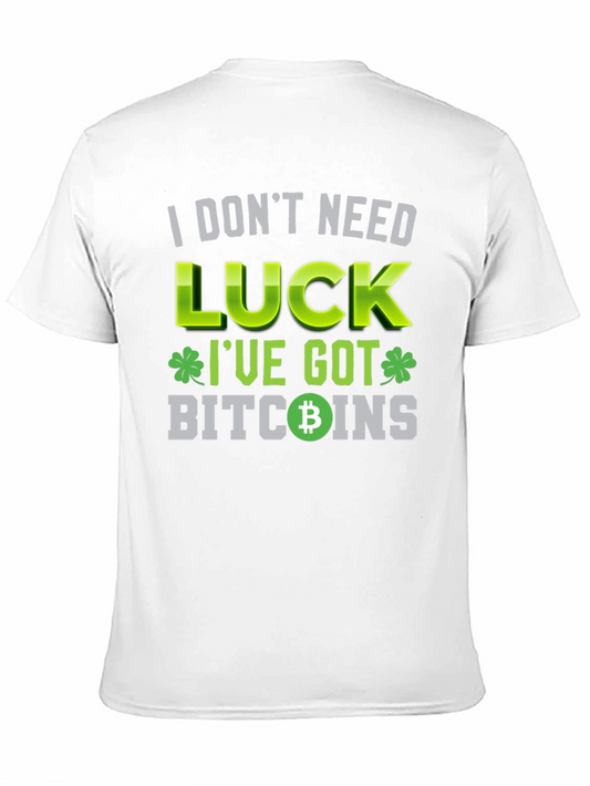 Camiseta Negra: No Necesito Suerte Tengo Bitcoins