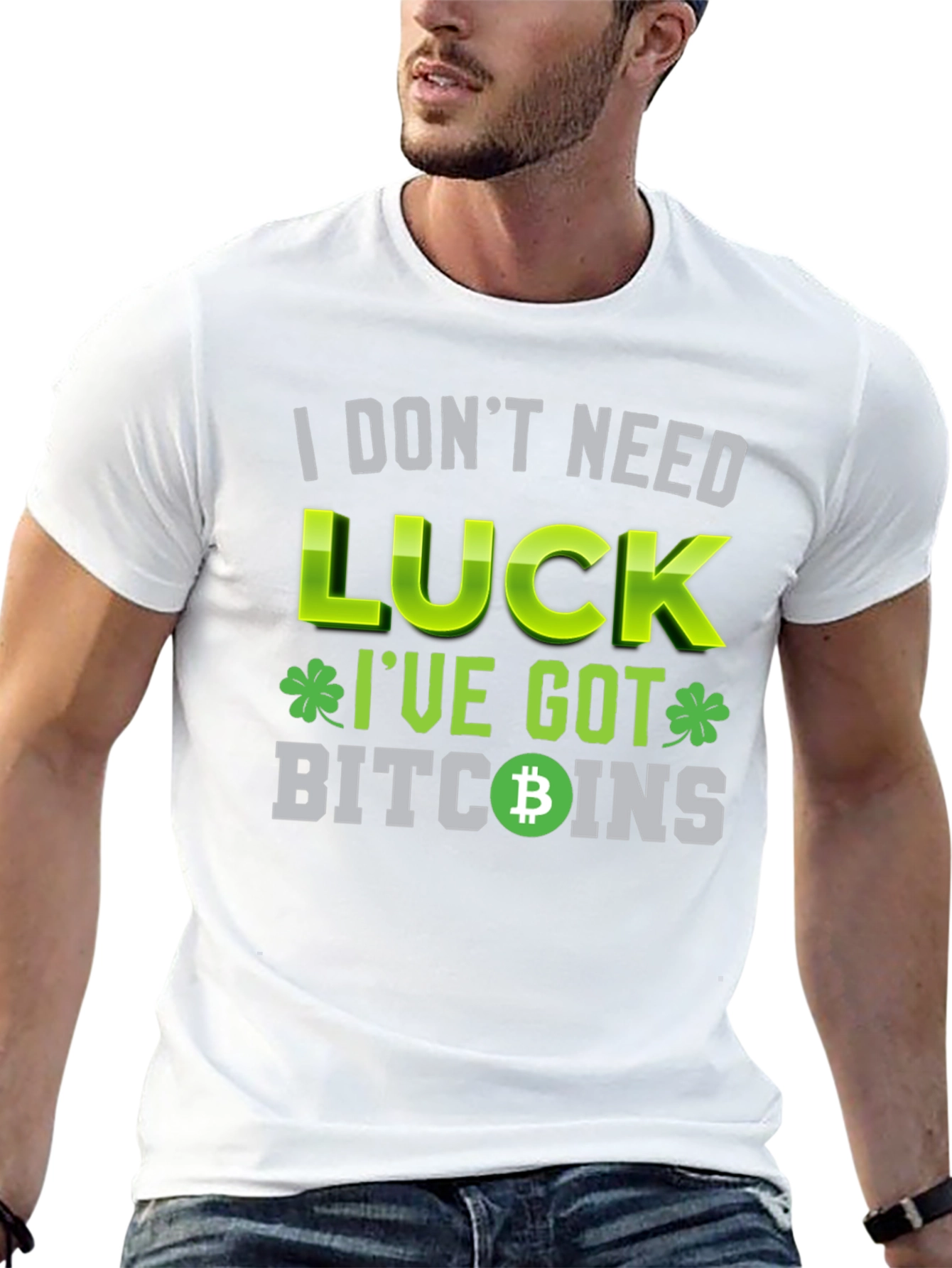 Camiseta Negra: No Necesito Suerte Tengo Bitcoins