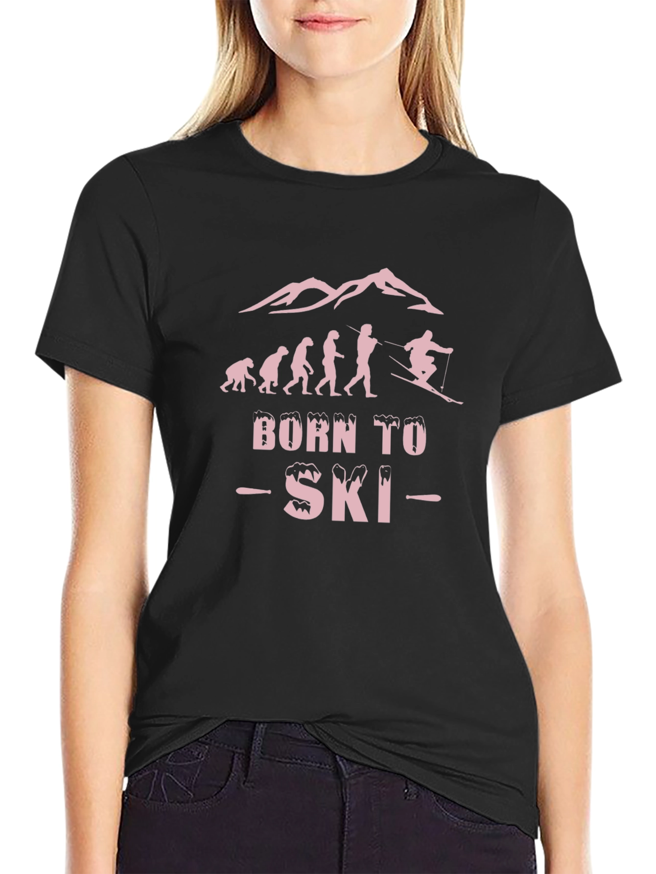 Camiseta Negra Born to Ski