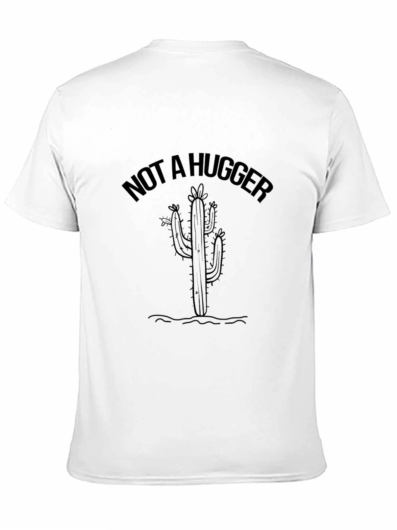 Camiseta Negra No Soy Abrazador con Cactus