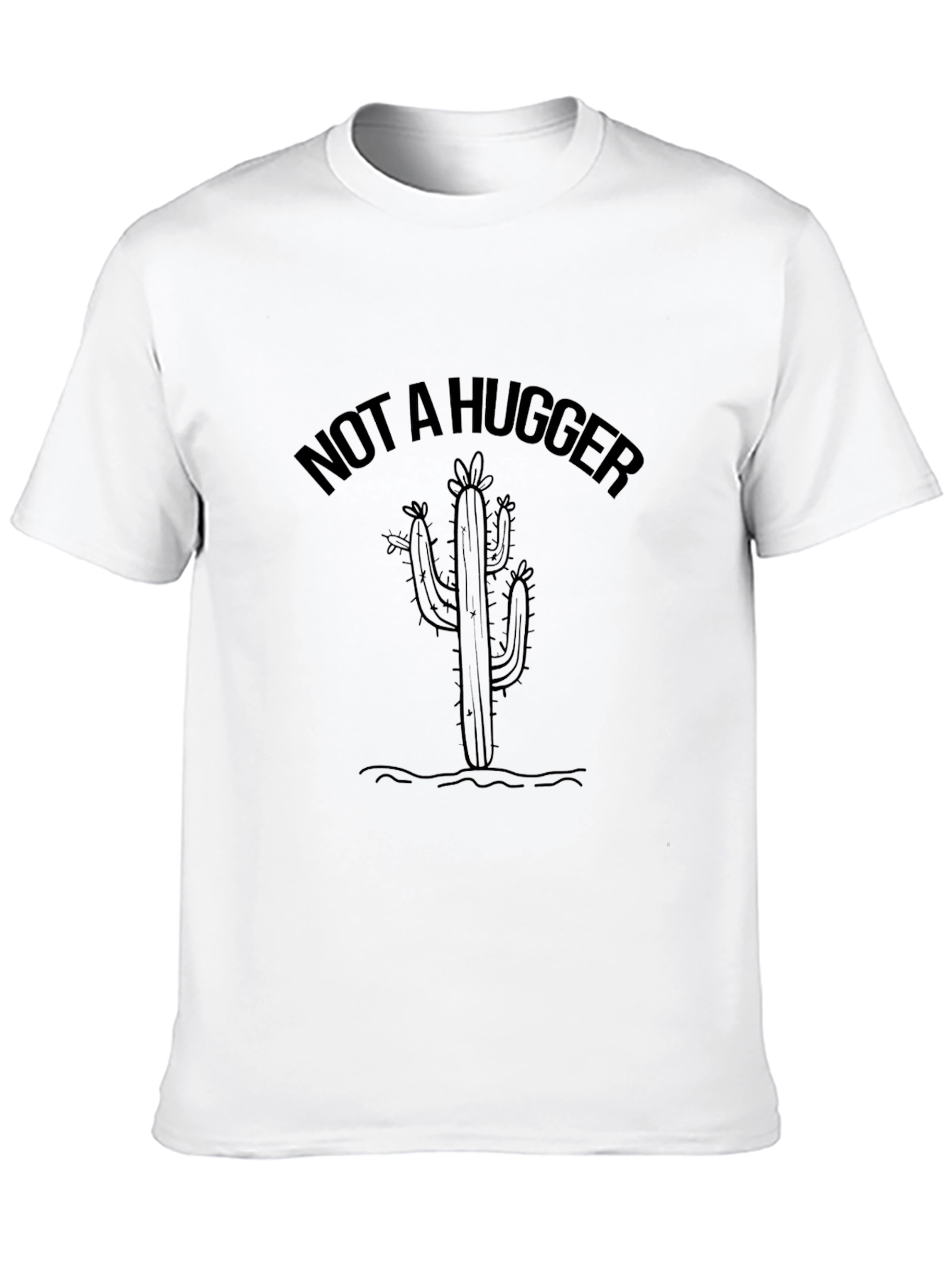 Camiseta Negra No Soy Abrazador con Cactus