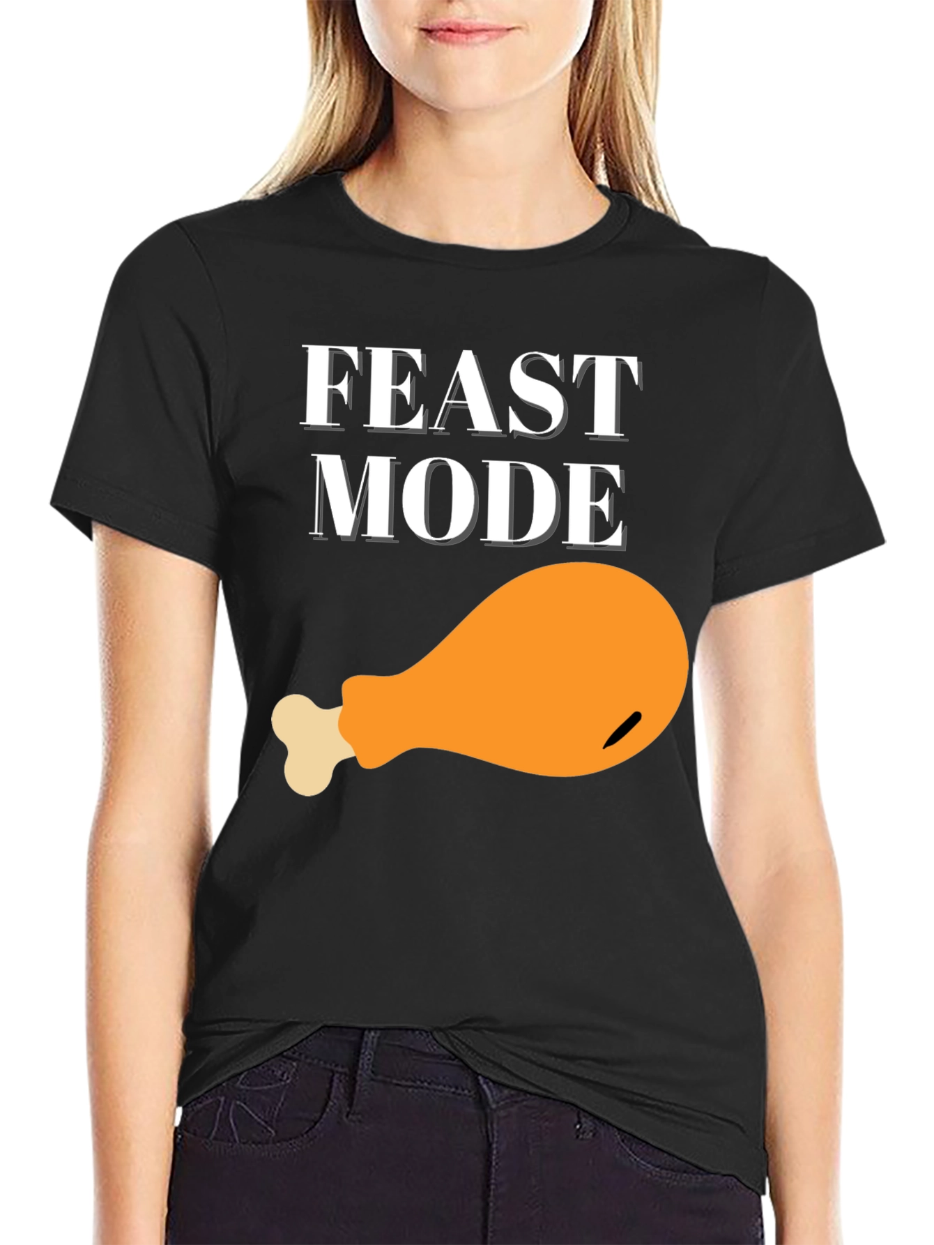Camiseta Modo Festín con diseño de muslo de pollo