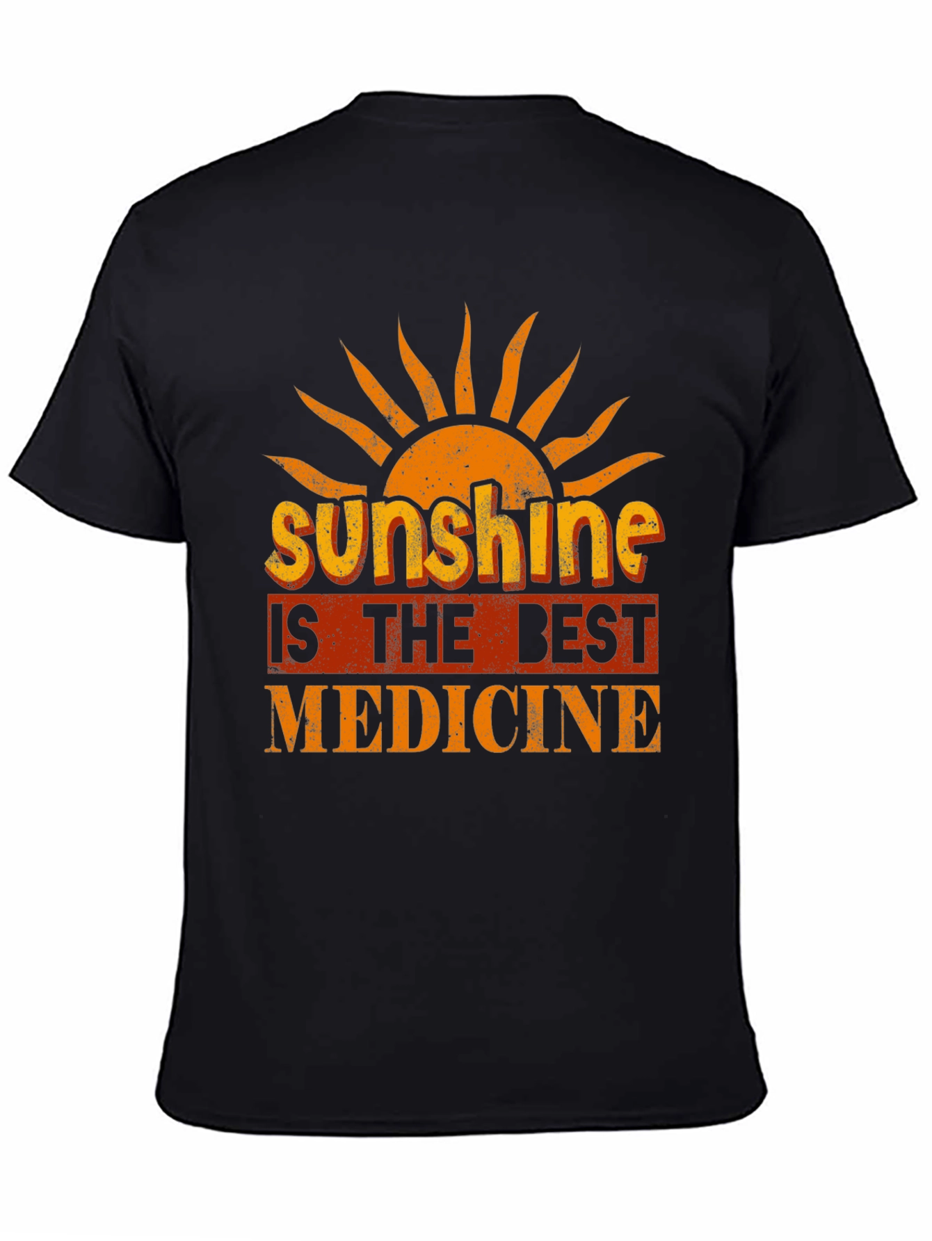 Camiseta Negra con Diseño Sunshine is the Best Medicine