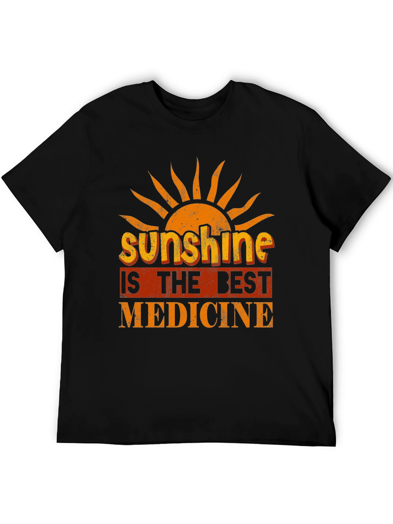 Camiseta Negra con Diseño Sunshine is the Best Medicine