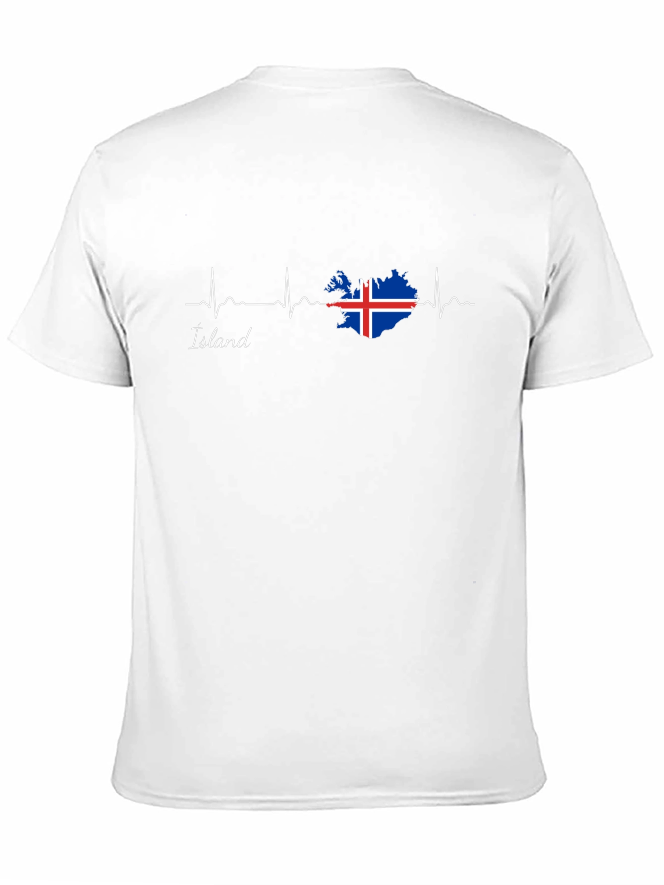 Camiseta Negra Islandia Latido del Corazón