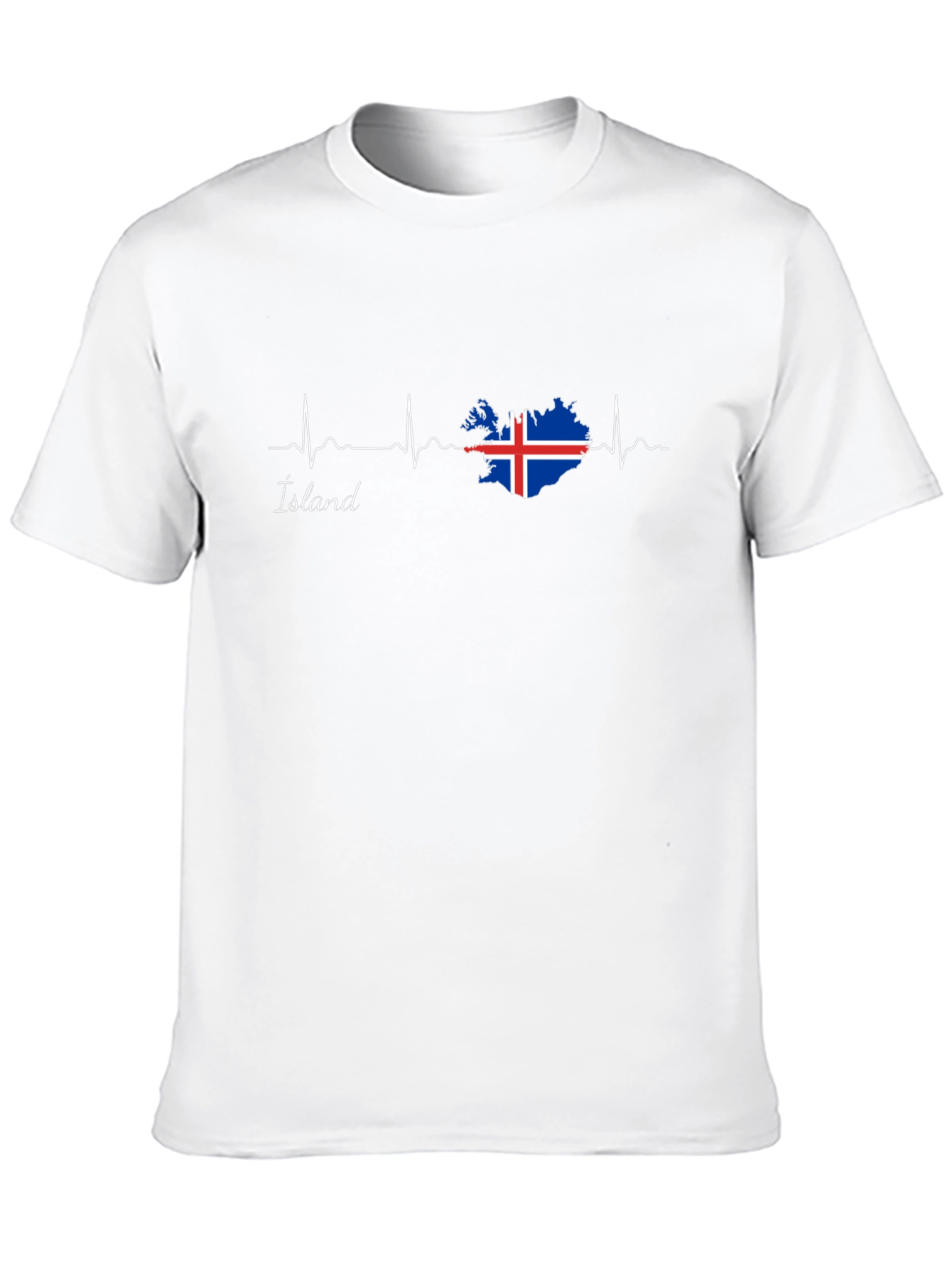 Camiseta Negra Islandia Latido del Corazón