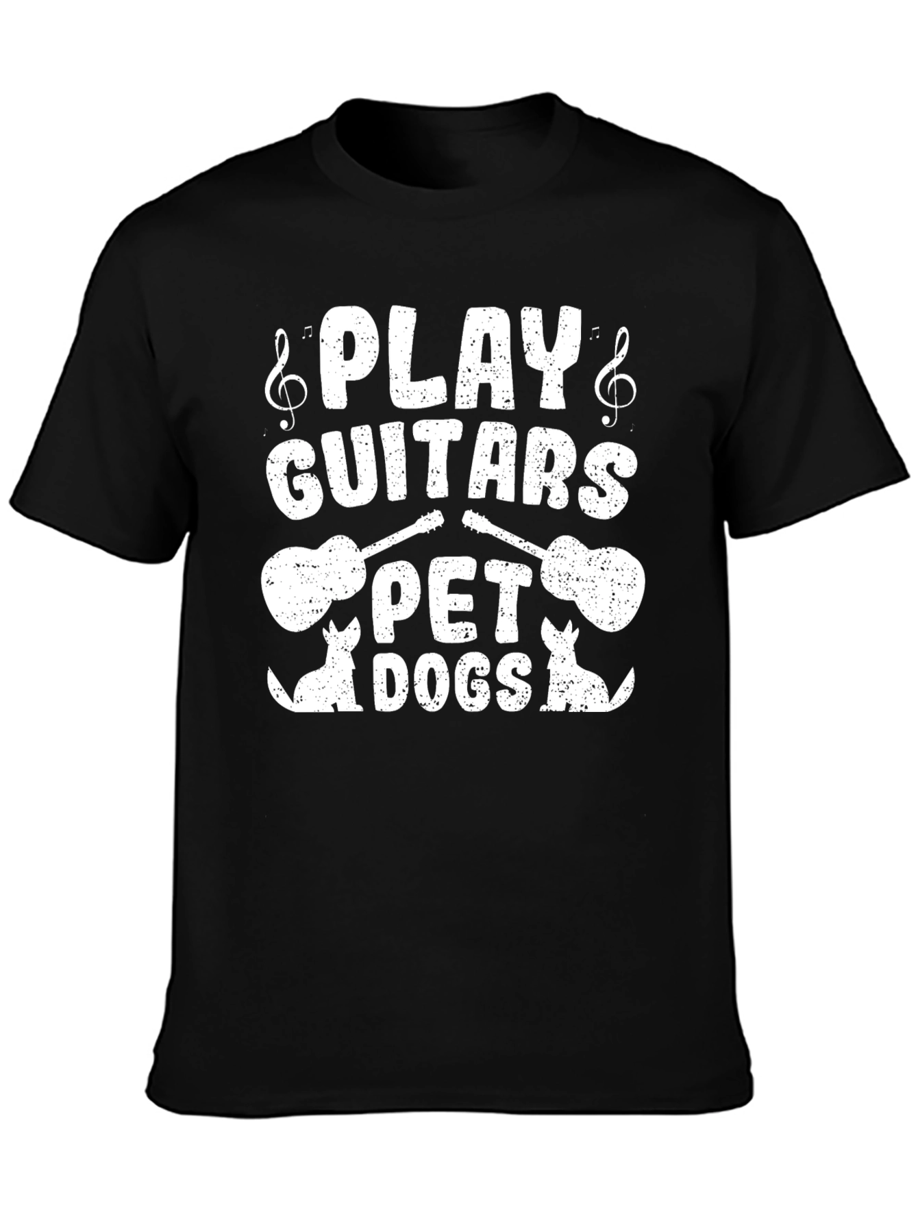 Camiseta Negra Guitarras y Perros